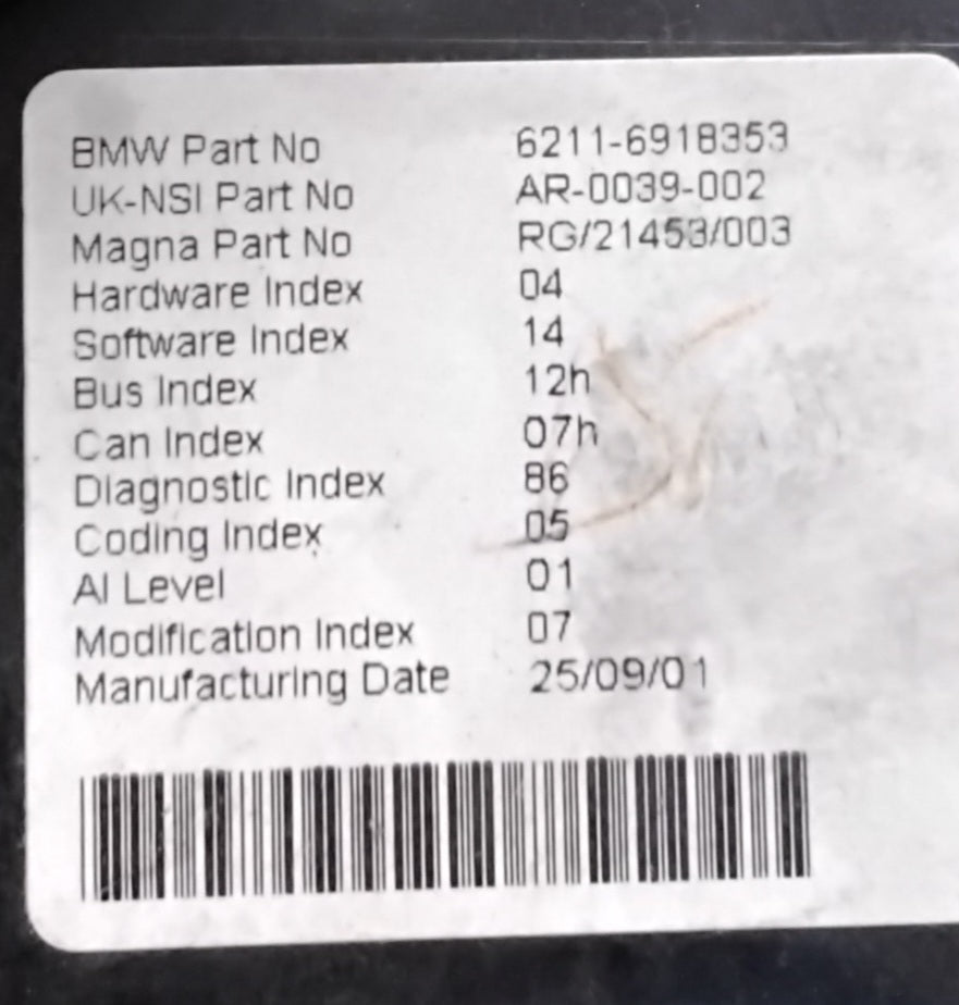 Quadro strumenti contachilometri mini cooper r50 codice AR0039002