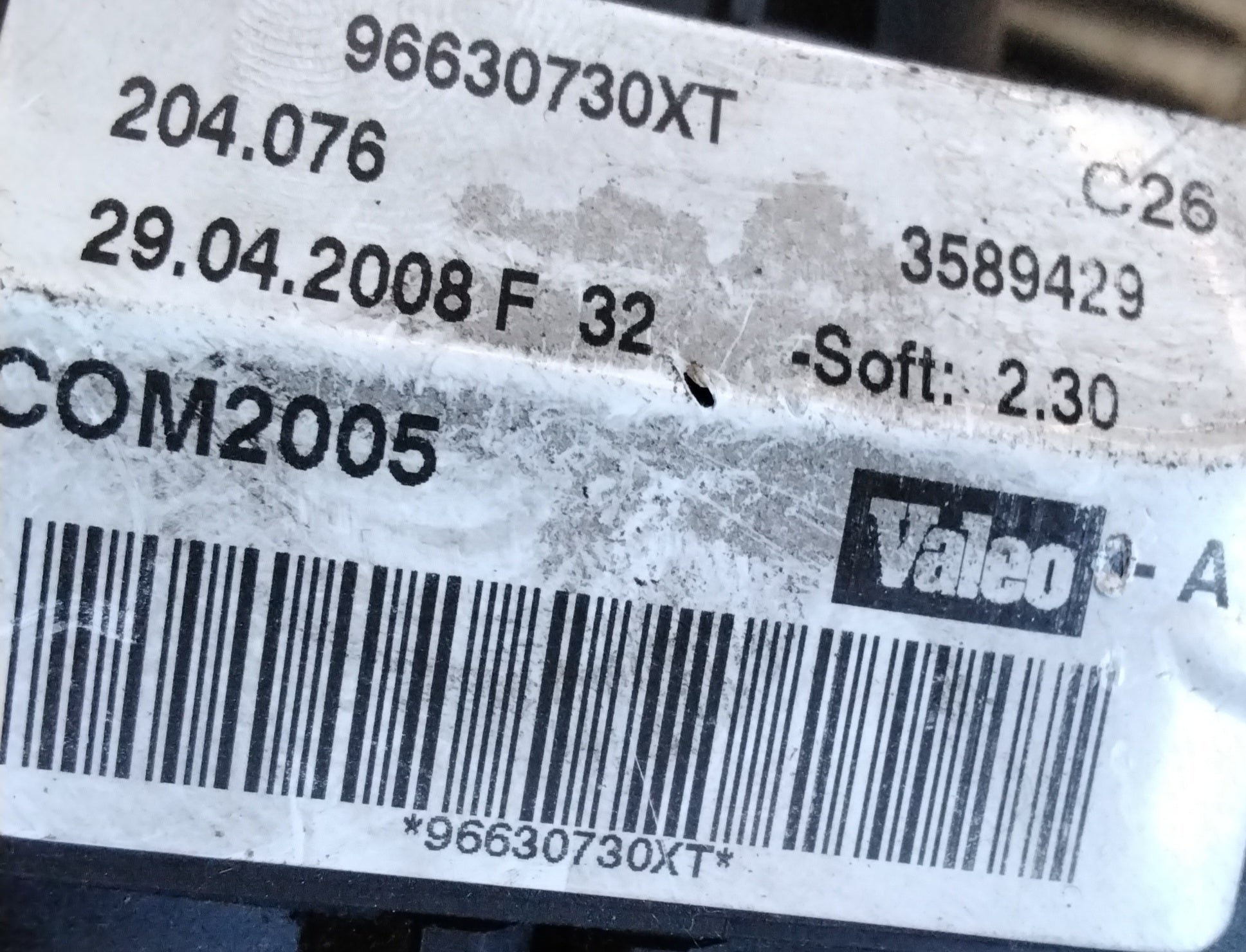 Devioluce peugeot 207 codice 96630730XT