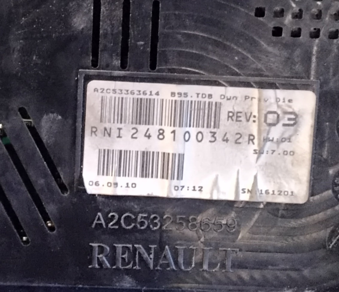 Quadro strumenti contachilometri renault megane codice RNI248100342R