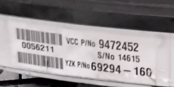 Quadro strumenti contachilometri volvo v70 codice 9472452
