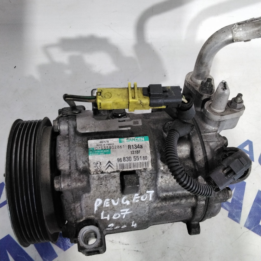  compressore aria condizionata peugeot 407 diesel anno 2004 codice:9683055180(sf14p6)