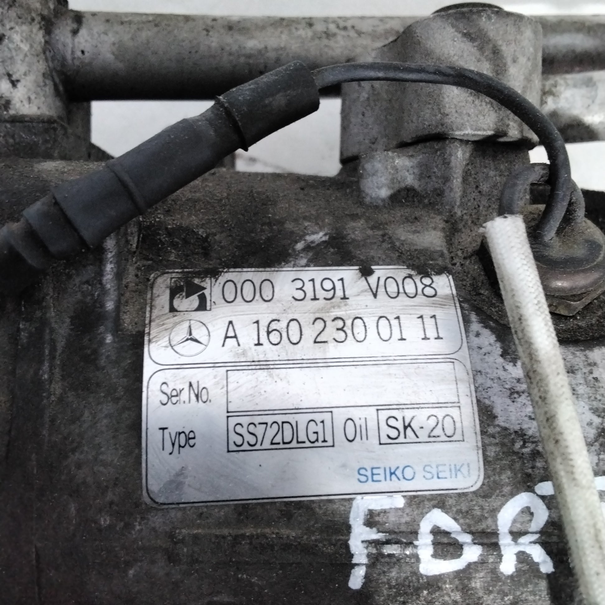 air conditioning compressor smart fortwo 800 diesel year 2003 code: 0003191V008/A1602300111(sf14p3)