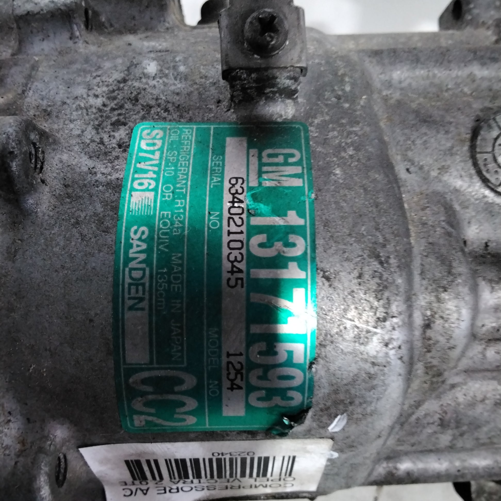 air conditioning compressor opel vectra 2.0 DTI year 2006 code:13171593 1254(sf14p2)