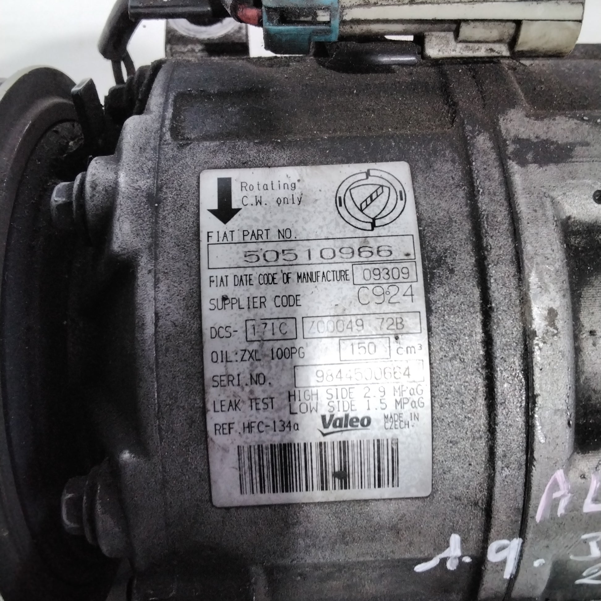  compressore aria condizionata alfa romeo 159 1.9 JTDM anno 2005/2010 codice: 50510966 (sf14p2)