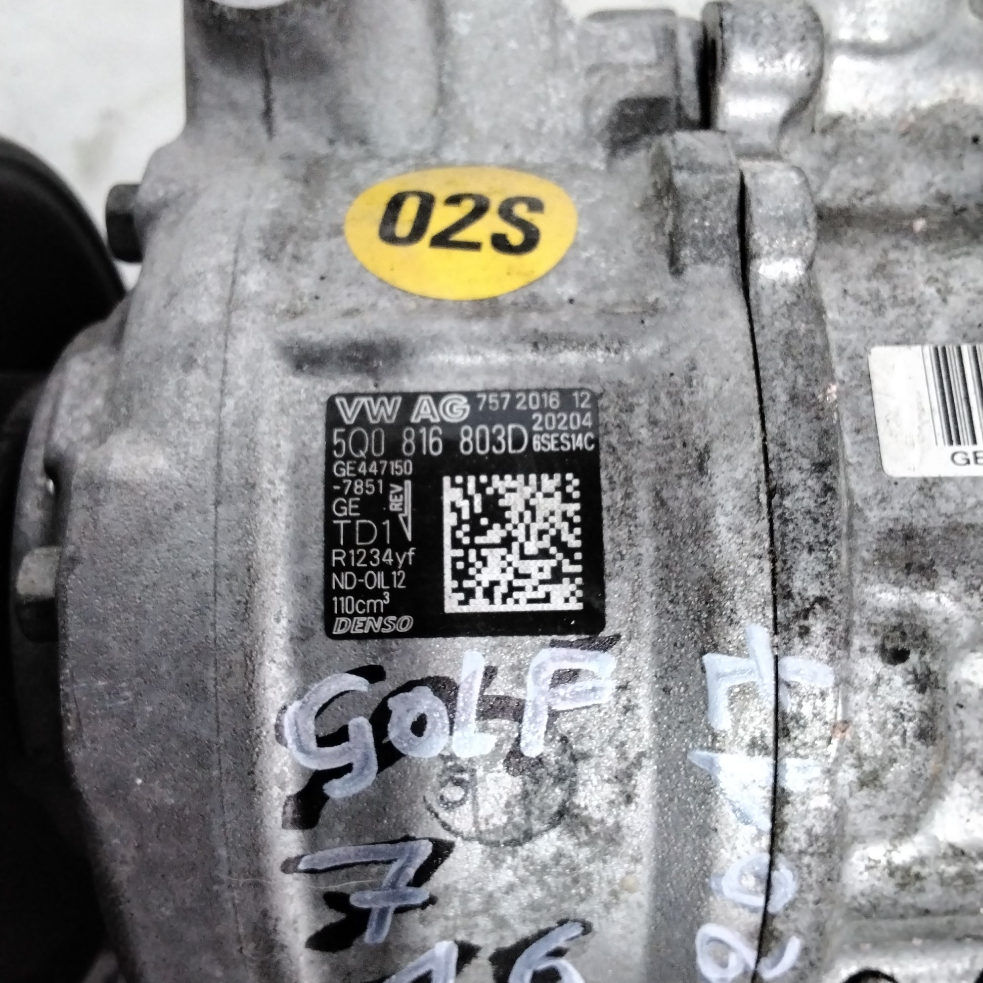  compressore aria condizionata volkswagen golf 7 1.6 TD anno 2017 codice:5Q0816803D(sf14p2)