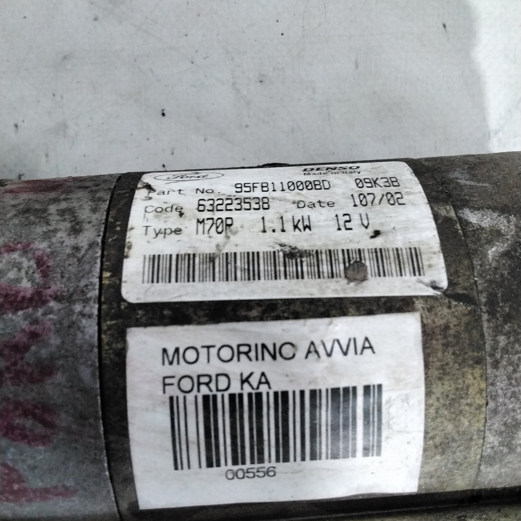 starter motor ford ka 1.3 petrol year 1998/2008 code:63223538(sf15p2)