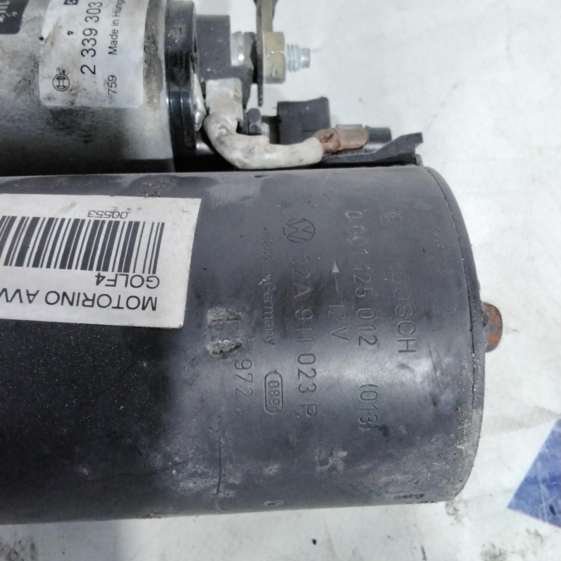 starter motor volkswagen golf 4 1.9 tdi year 2002 part number:0001125012(sf15p2)