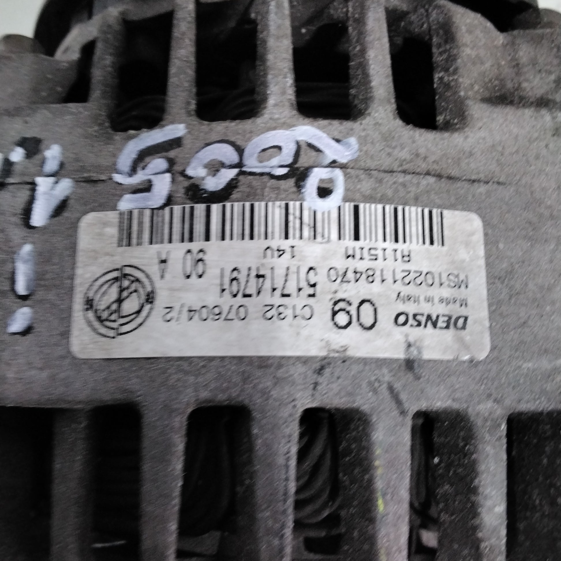 Alternator Fiat Idea 1.4 petrol year 2005 code: 51714791 (sf15p9)