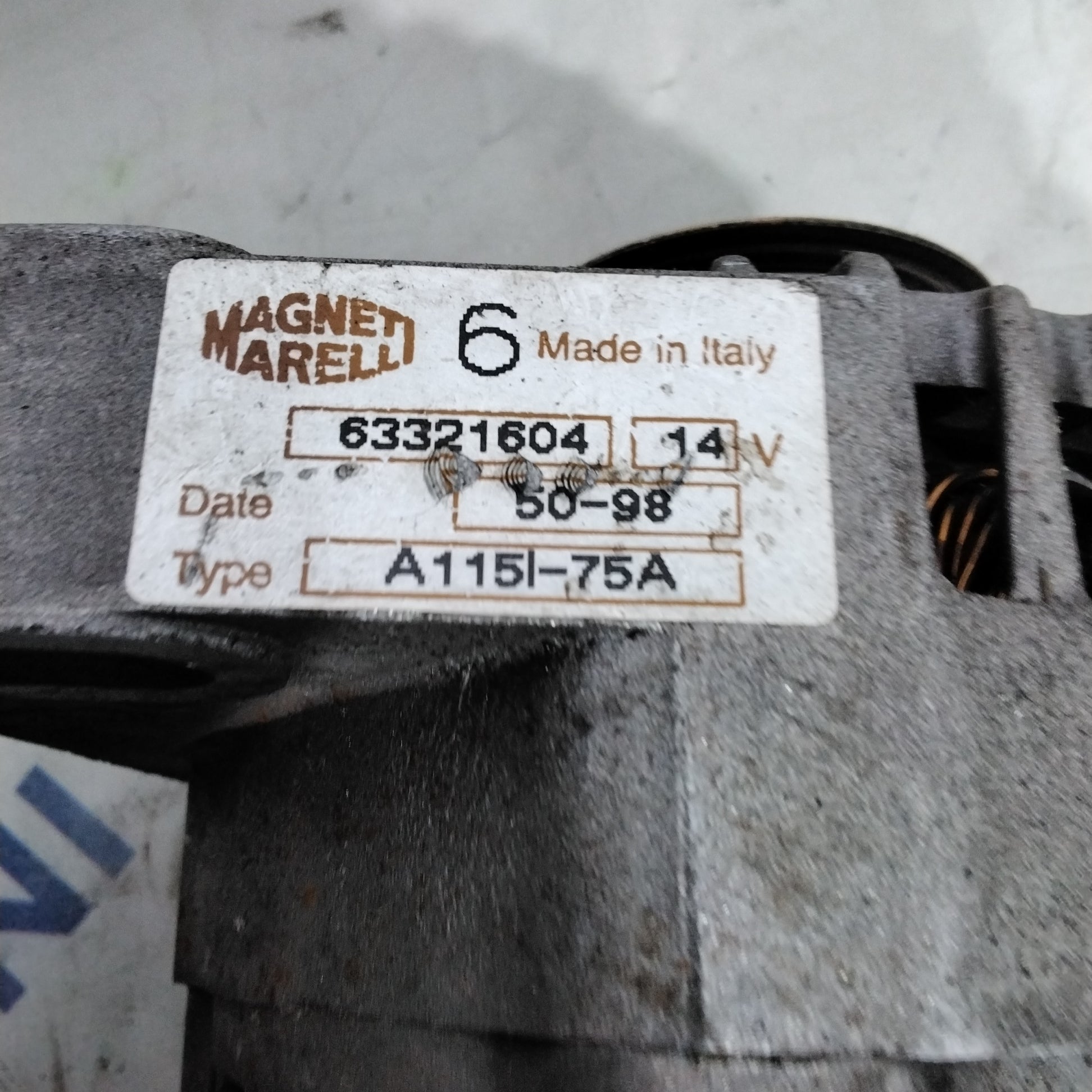 Alternator Fiat Punto first series 1.2 petrol year 1998 code:63321604( sf15p9)