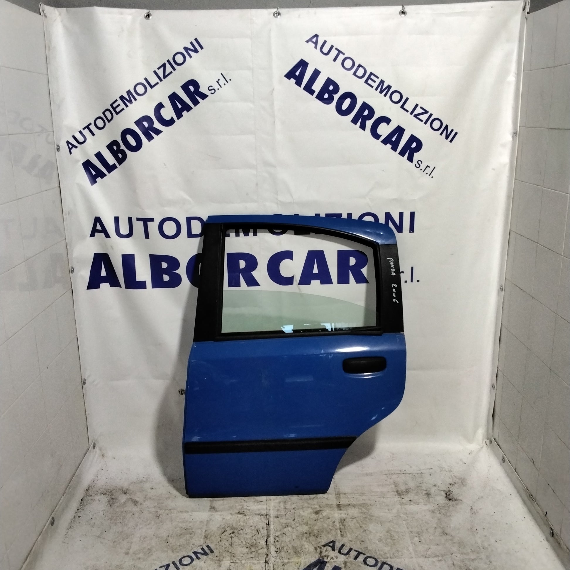 Fiat Panda rear left door 2000-2012, blue, pistachio (sf1e1)