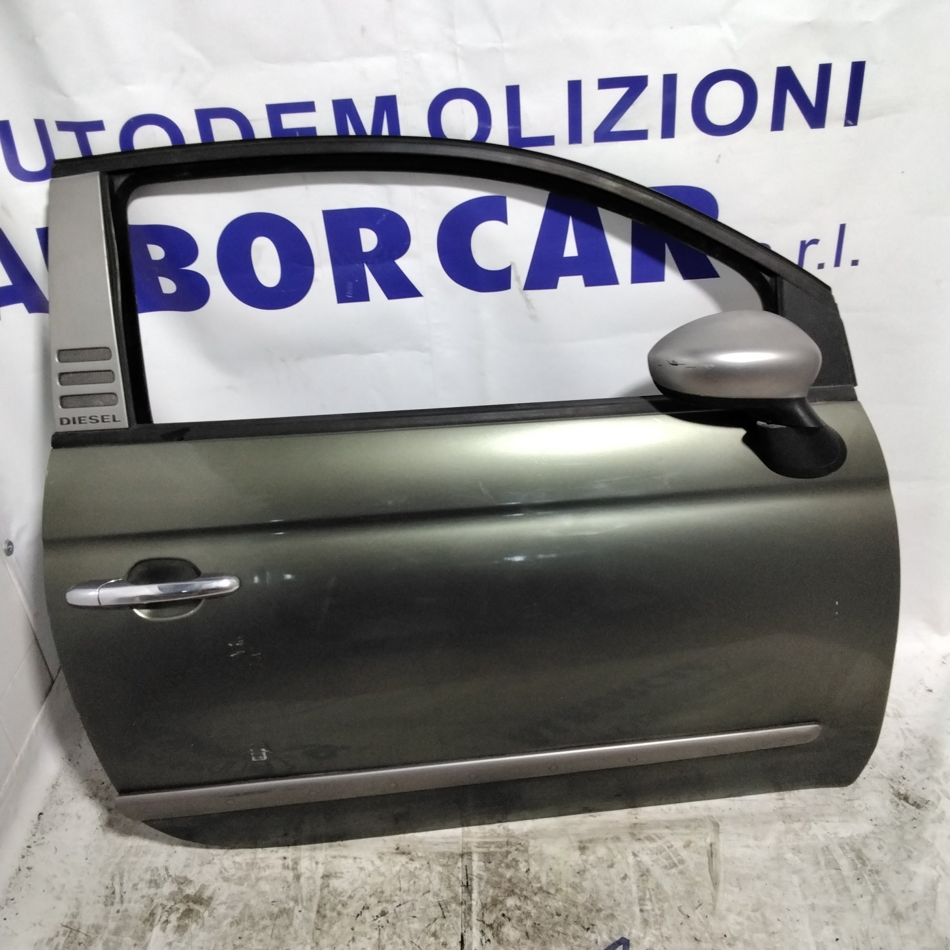 Fiat 500 front right door, diesel trim, year 2000-2010 (sf1e1)