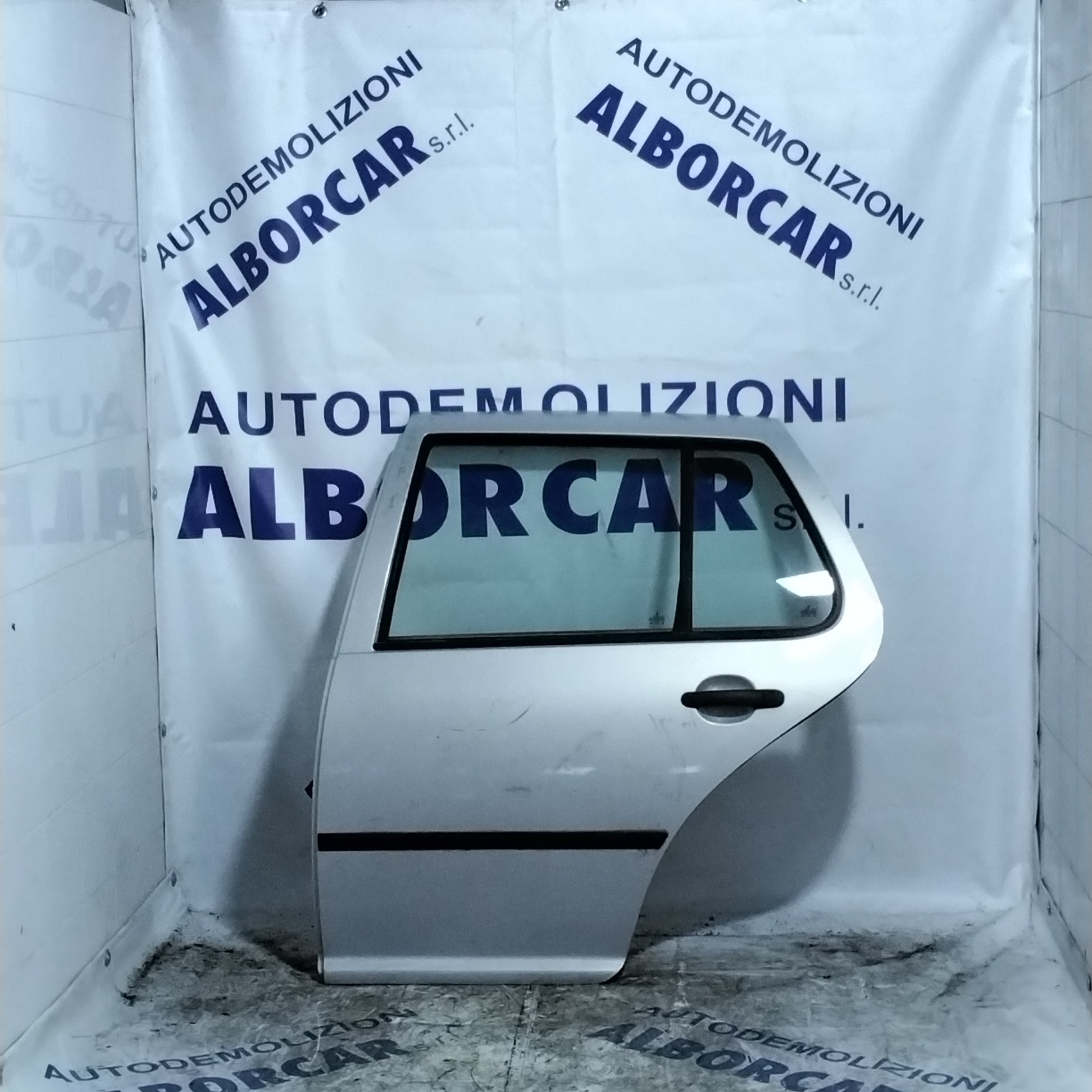 Volkswagen Golf Mk1 rear left door grey-white (sf1e1) year 1999