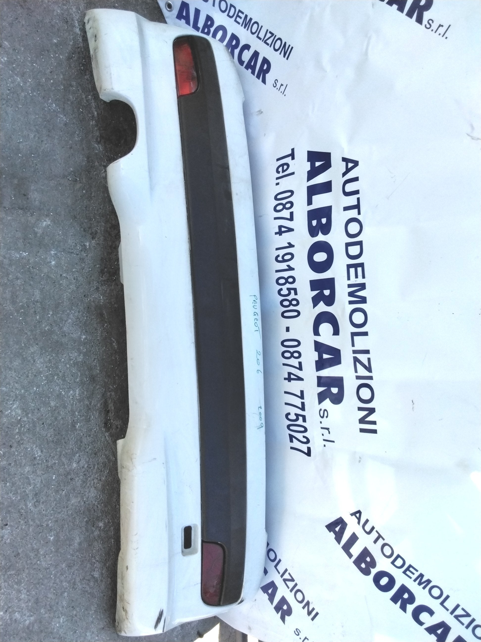Paraurti posteriore peugeot 206 anno 2009