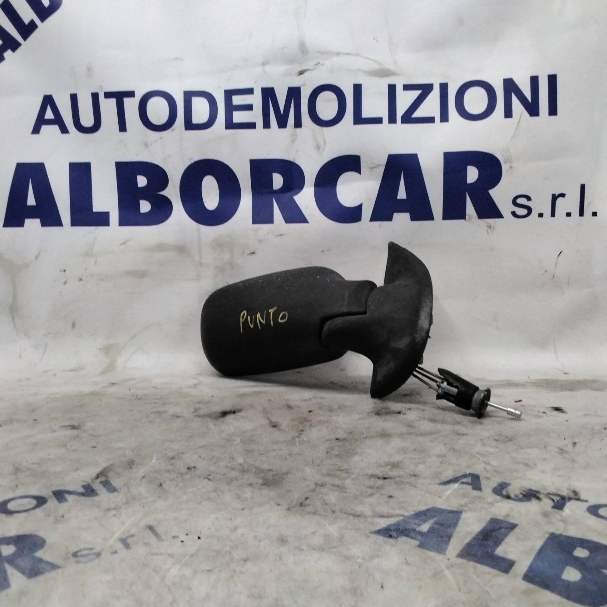 Right manual exterior rearview mirror for Fiat Punto, year 1995, with glass
