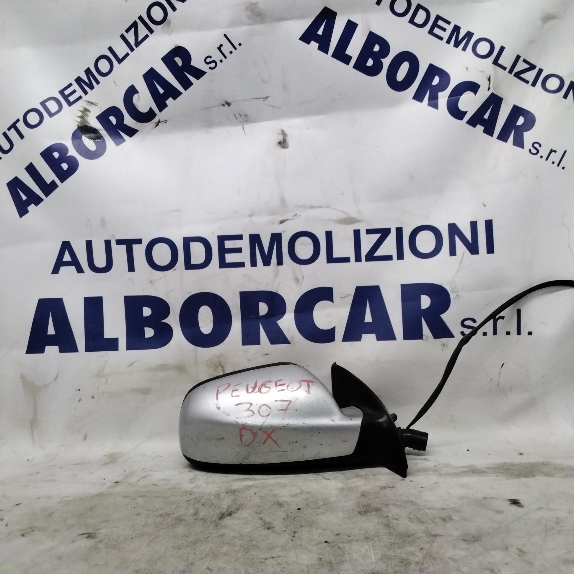 Espejo retrovisor exterior derecho eléctrico Peugeot 307 año 2001-2006 con cristal