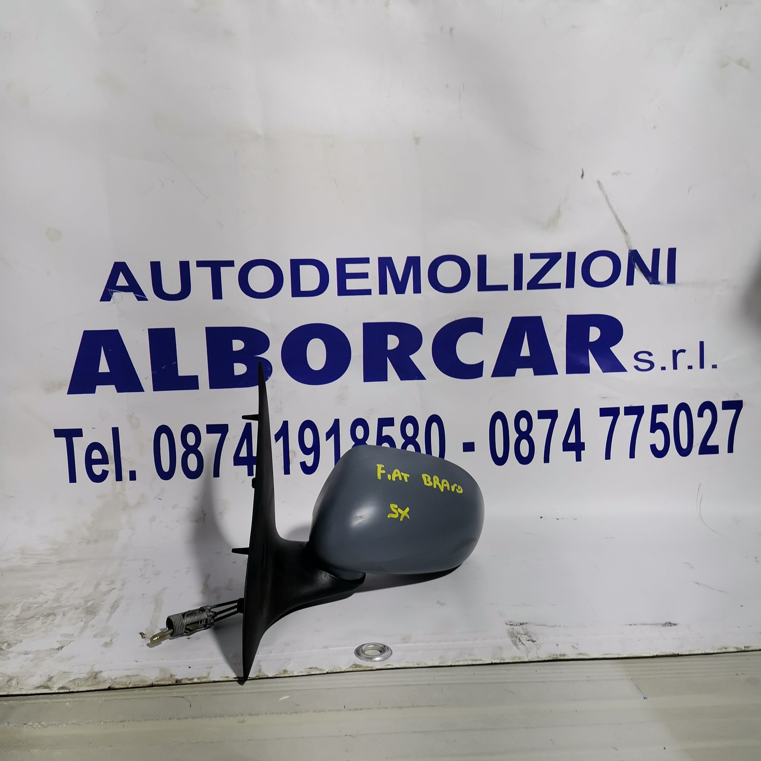 Left manual exterior rearview mirror fiat bravo year 1999/2005 color gray, black (sf8p1)