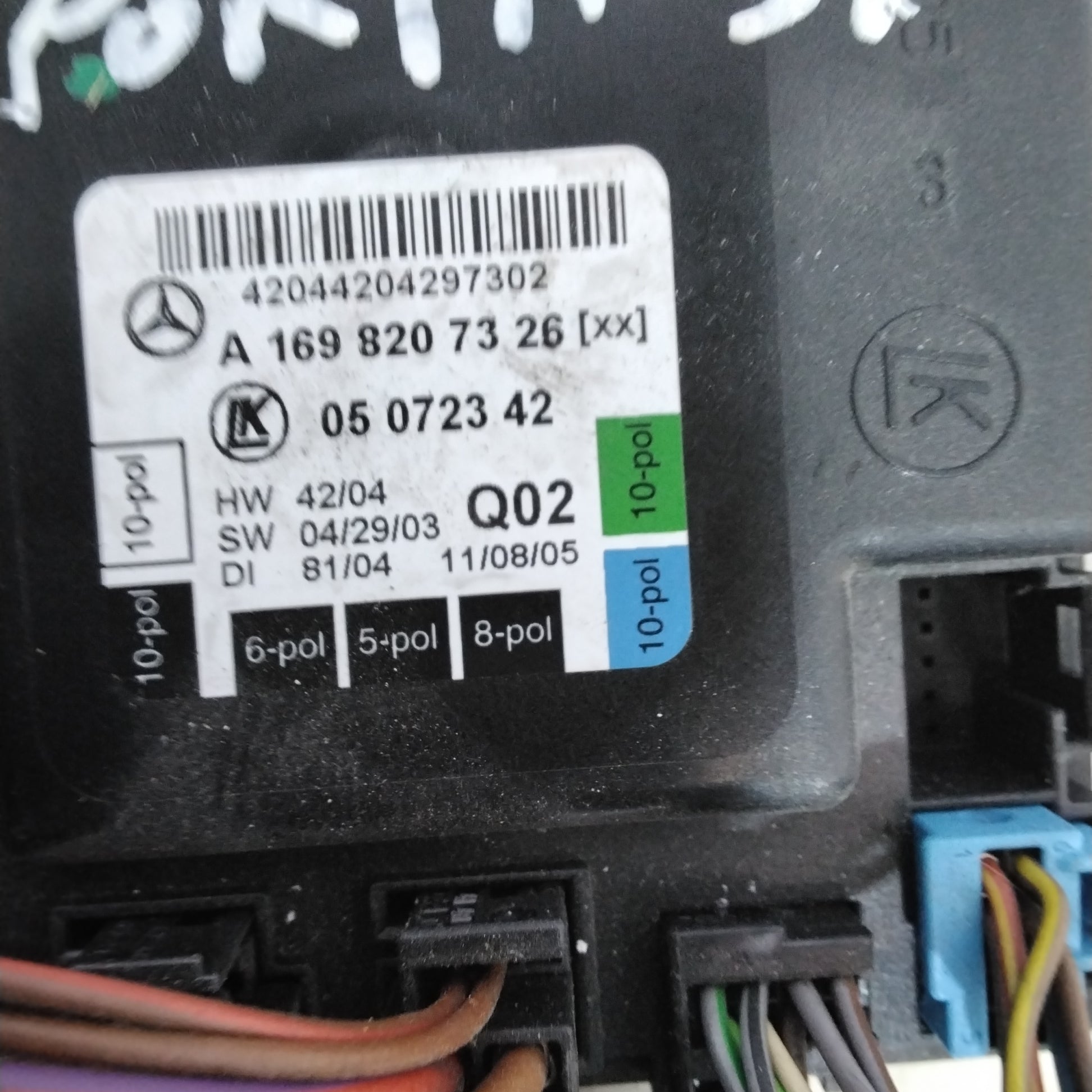 Front left door control unit for B180 /B200 (2006 model year) windows, part number: A1698207326