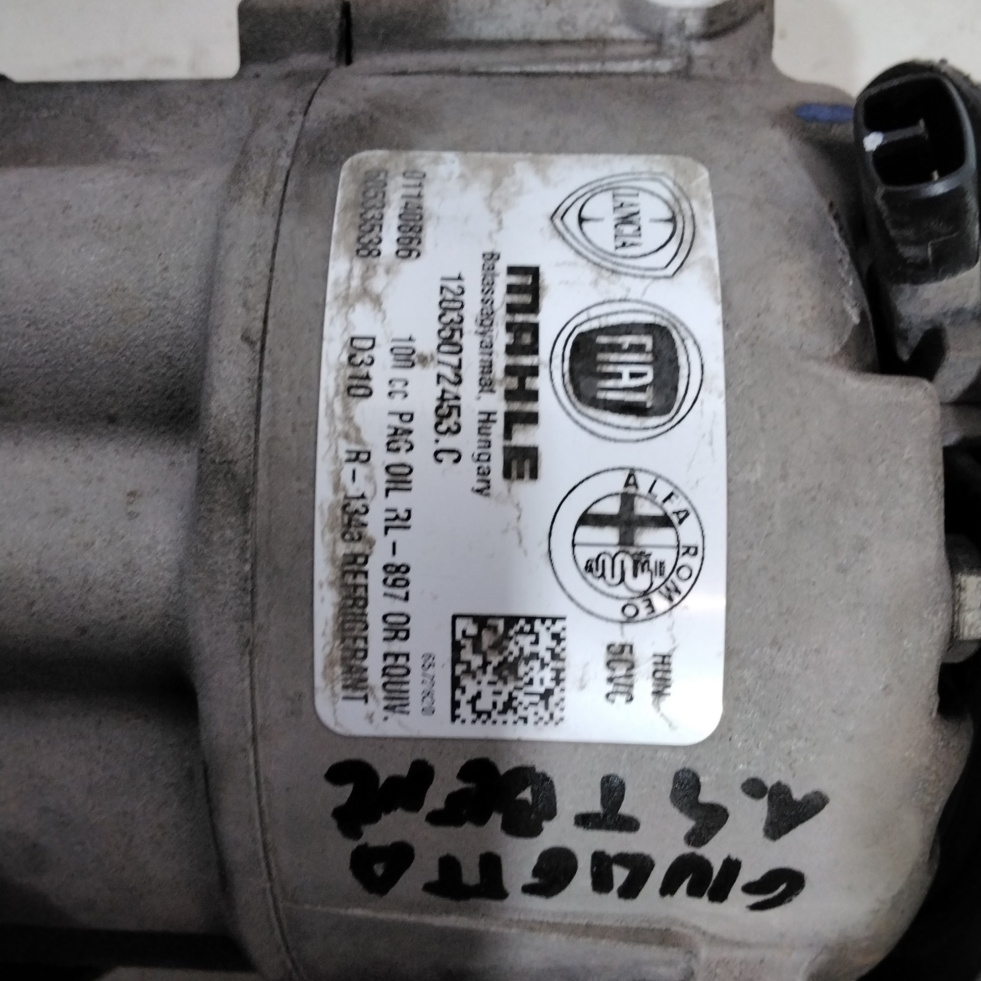Compressore aria condizionata alfa romeo giulietta 1.4 turbo benzina anno 2016 codice:50533538(sf14p2)
