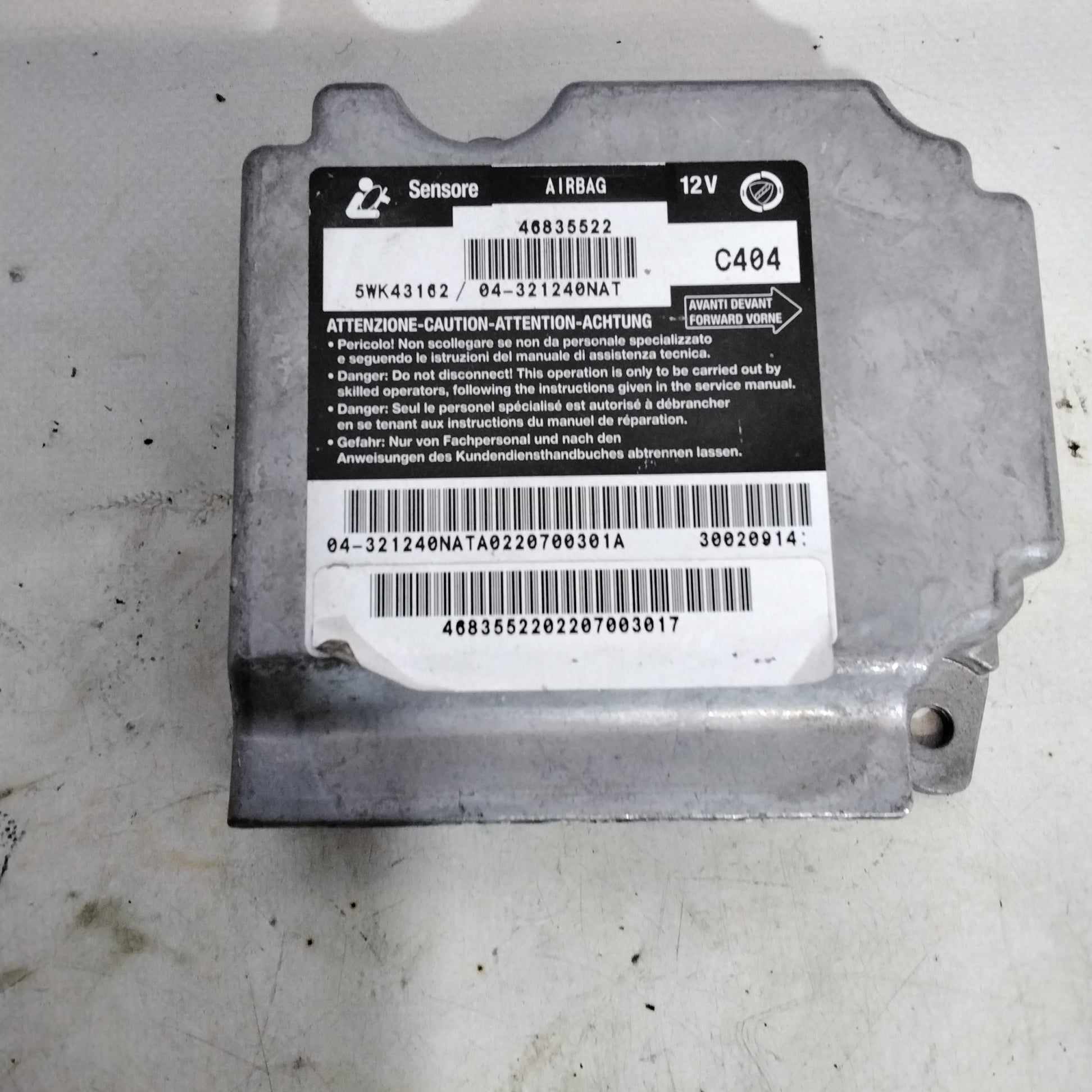 Fiat Stilo airbag control unit year 2001/2005