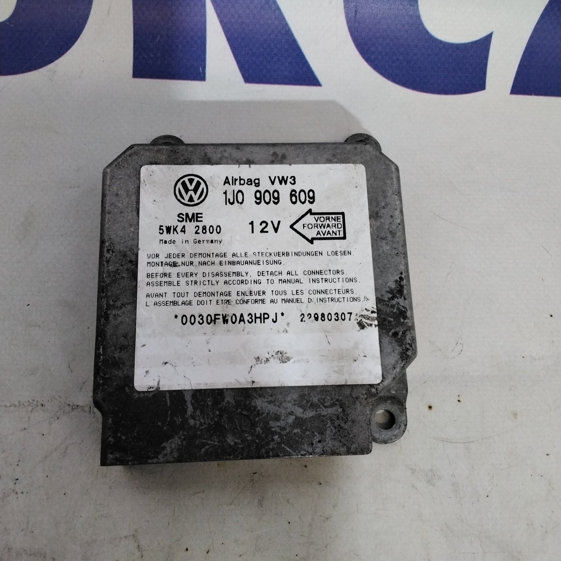 Centralina airbag volkswagen golf 4 1.6 benzina anno 2002 codice:1JO909609