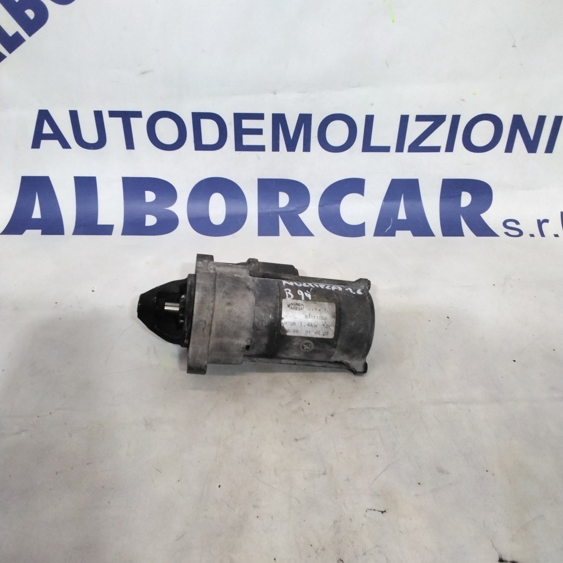 Starter motor Fiat Multipla 1.6 petrol year 2000 code:63111008
