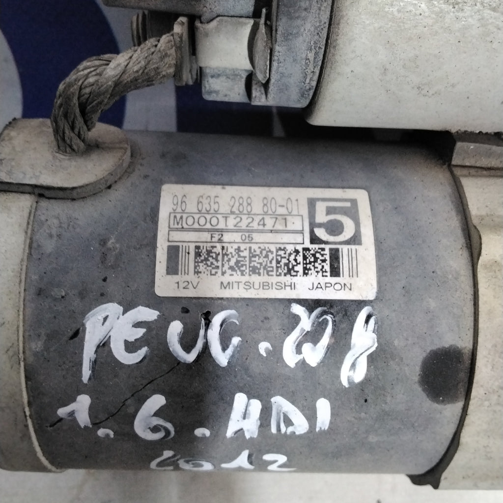Motor de arranque Peugeot 208 1.6 HDI año 2012 código: 966352888001