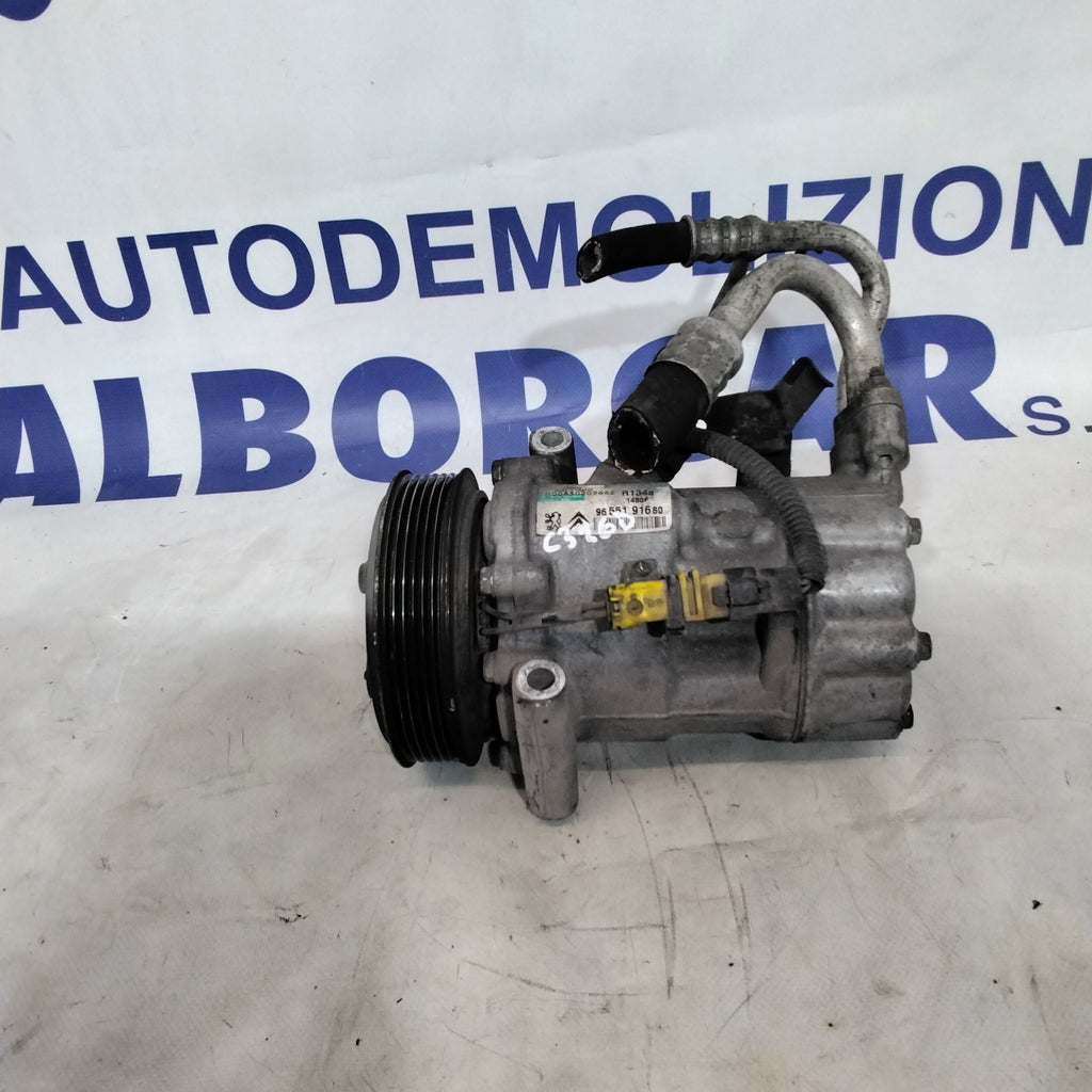 Compresor de aire acondicionado Citroën C3 1.6d código 9655191680