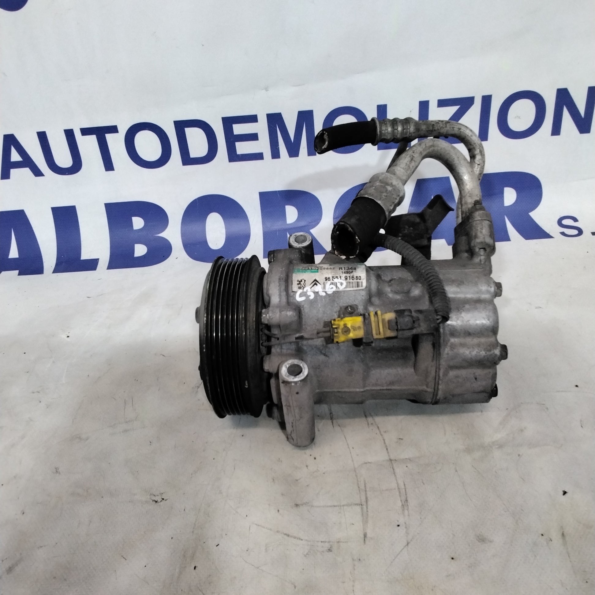 Compresor de aire acondicionado Citroën C3 1.6d código 9655191680