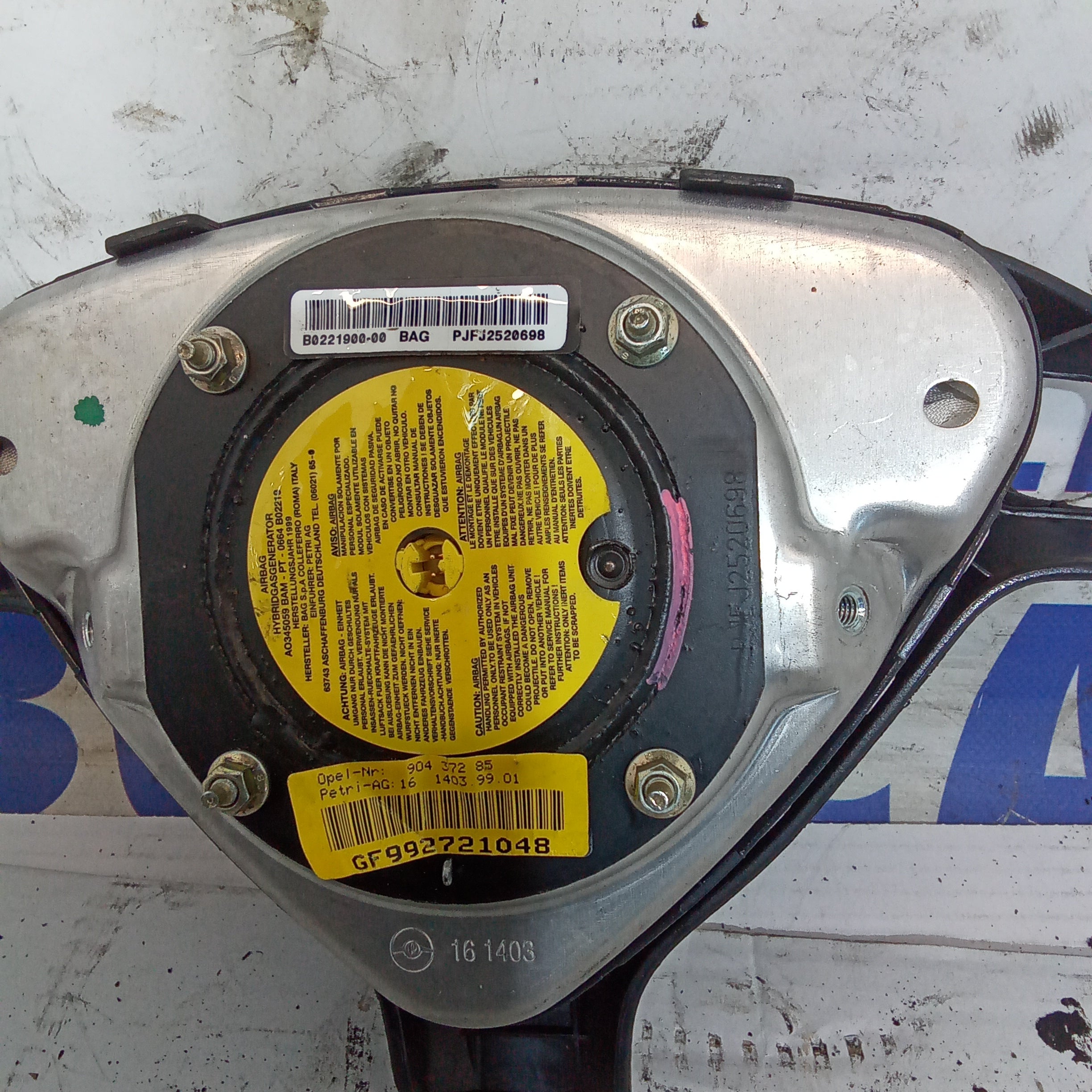 Airbag opel zafira anno 1998/2003 codice 14039901