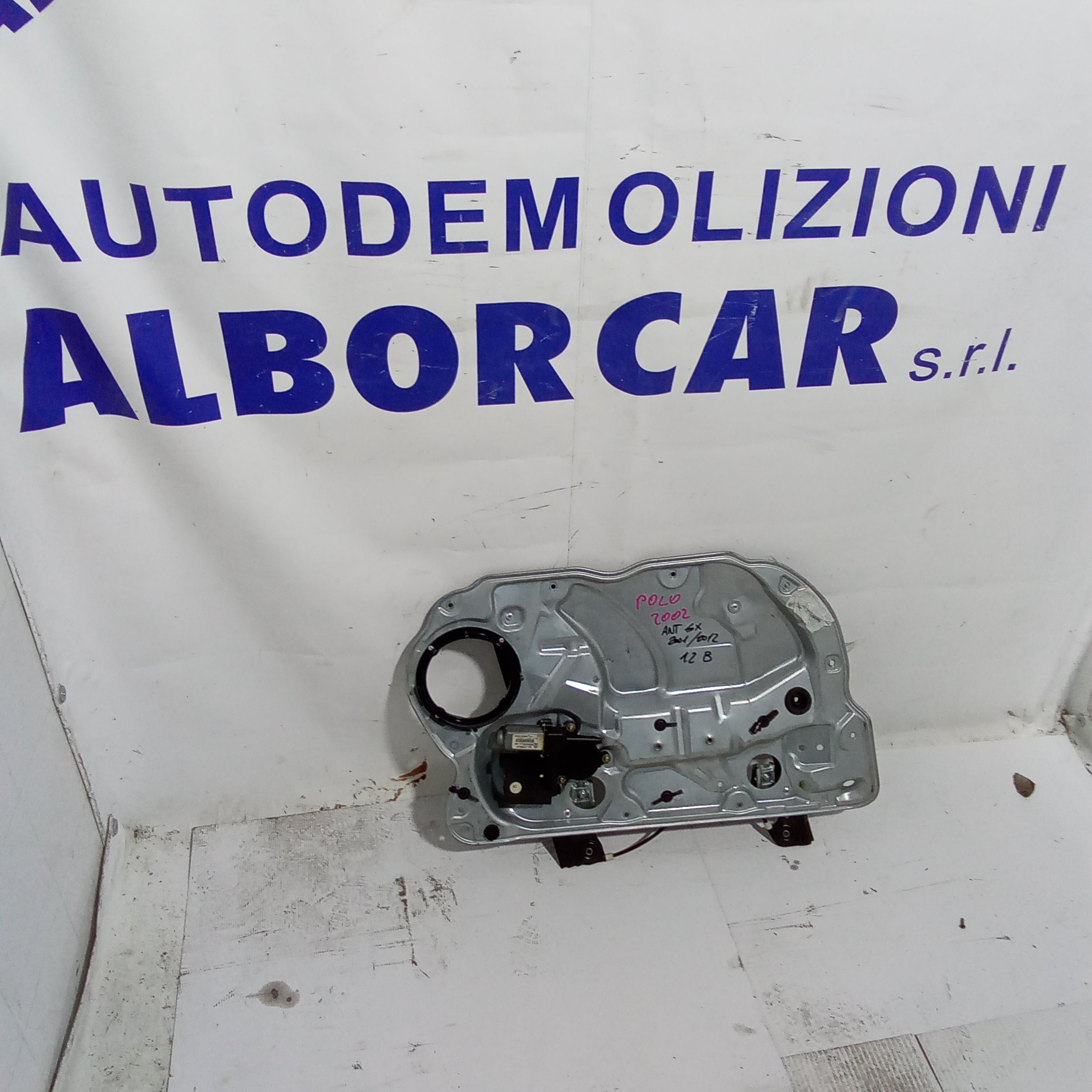 alzavetro (completo) sportello  anteriore sinistro volkswagen polo 1.2 anno 2001/2012
