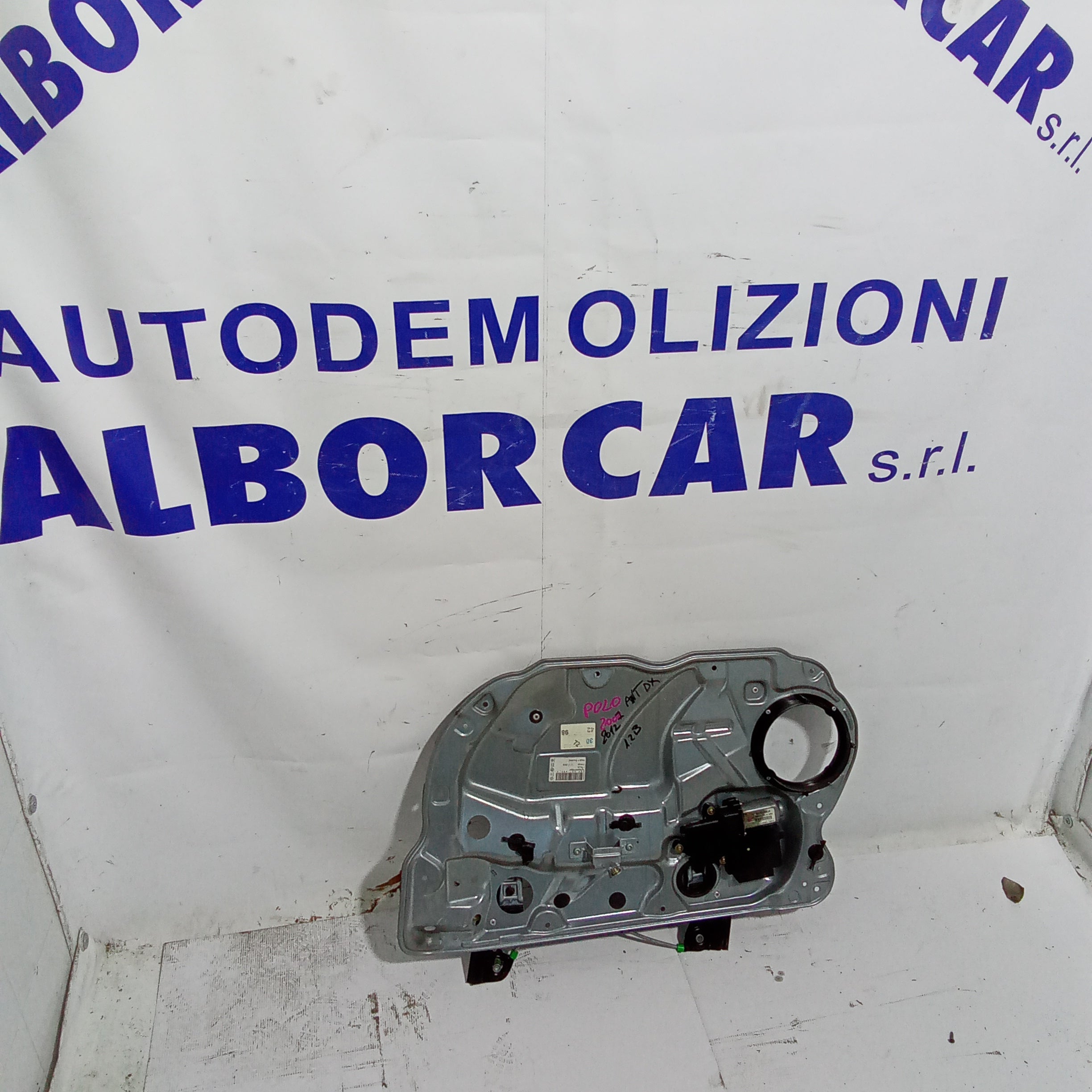 alzavetro (completo) sportello anteriore destro volkswagen polo 1.2 anno 2001/2012