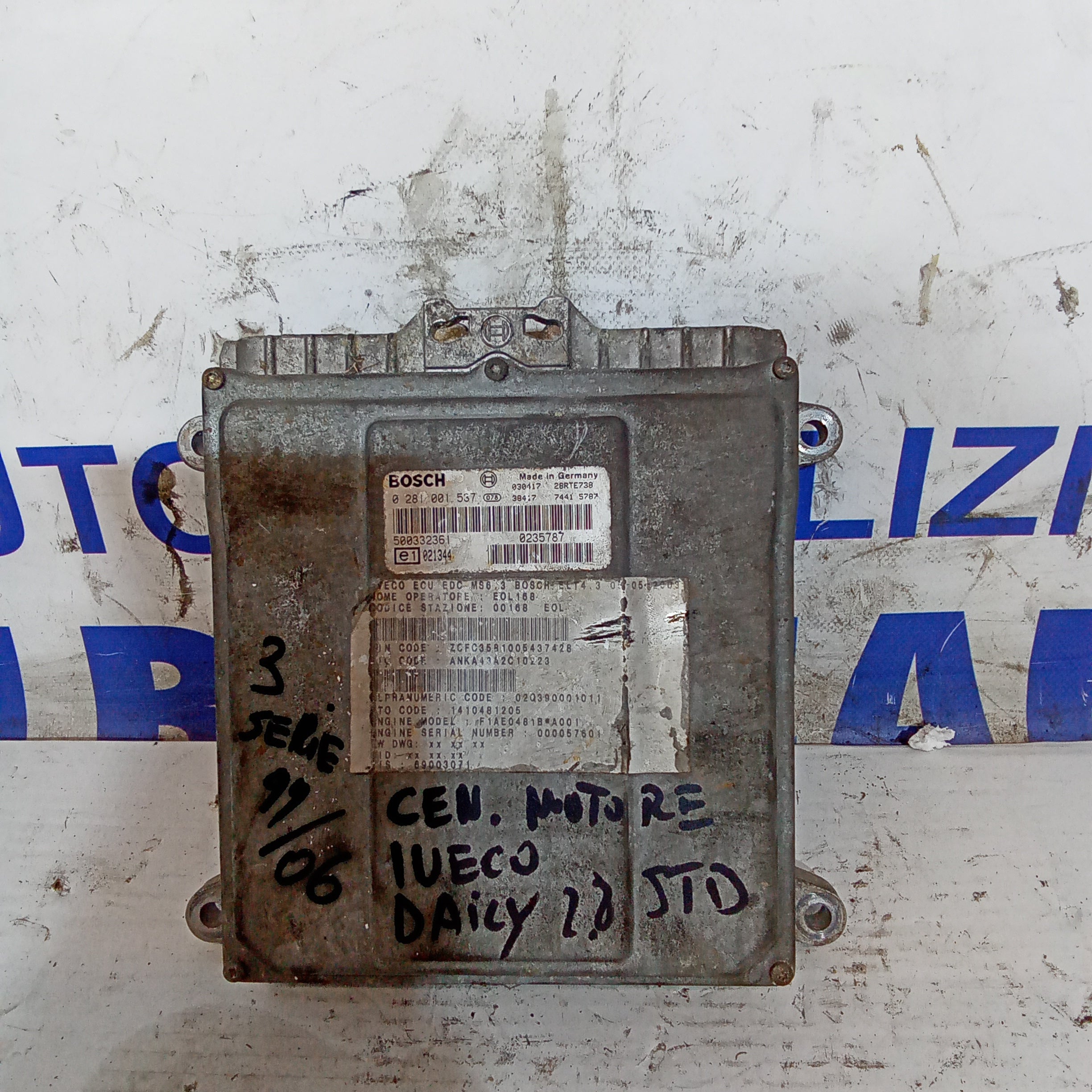 centralita motor iveco daily 2.8jtd 3ªserie año 1999/2006 código 0281001537