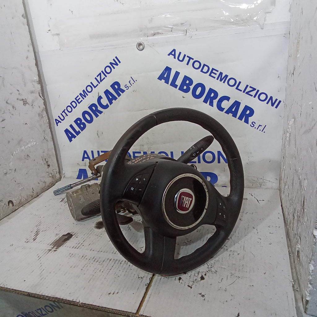 Complete steering column stalk (turn signal/wiper switch, steering wheel) Fiat 500 1.3 mjt year 2008/2016 code 26133624
