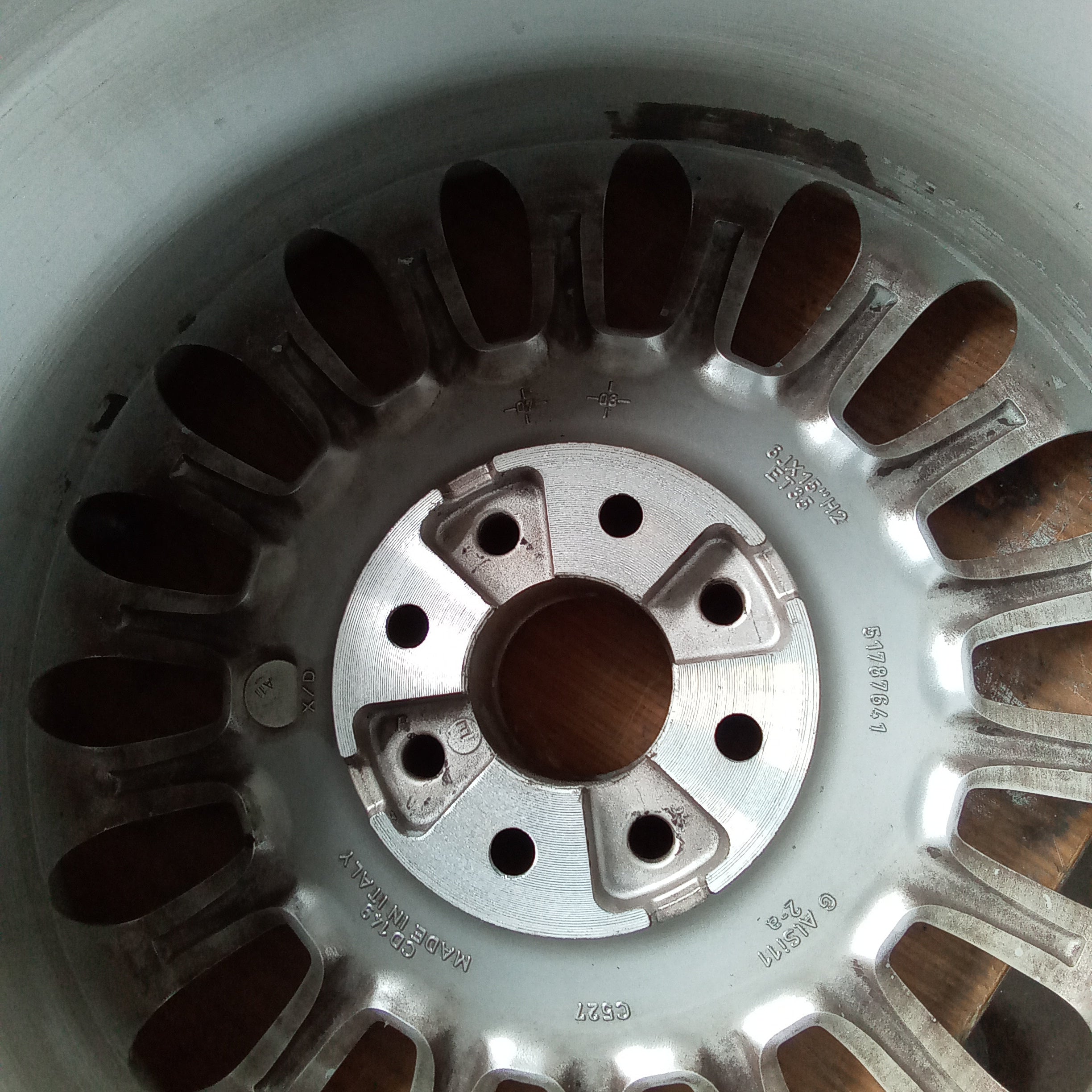 4 cerchi in lega 15 pollici 4 fori fiat 500 codice 51787641