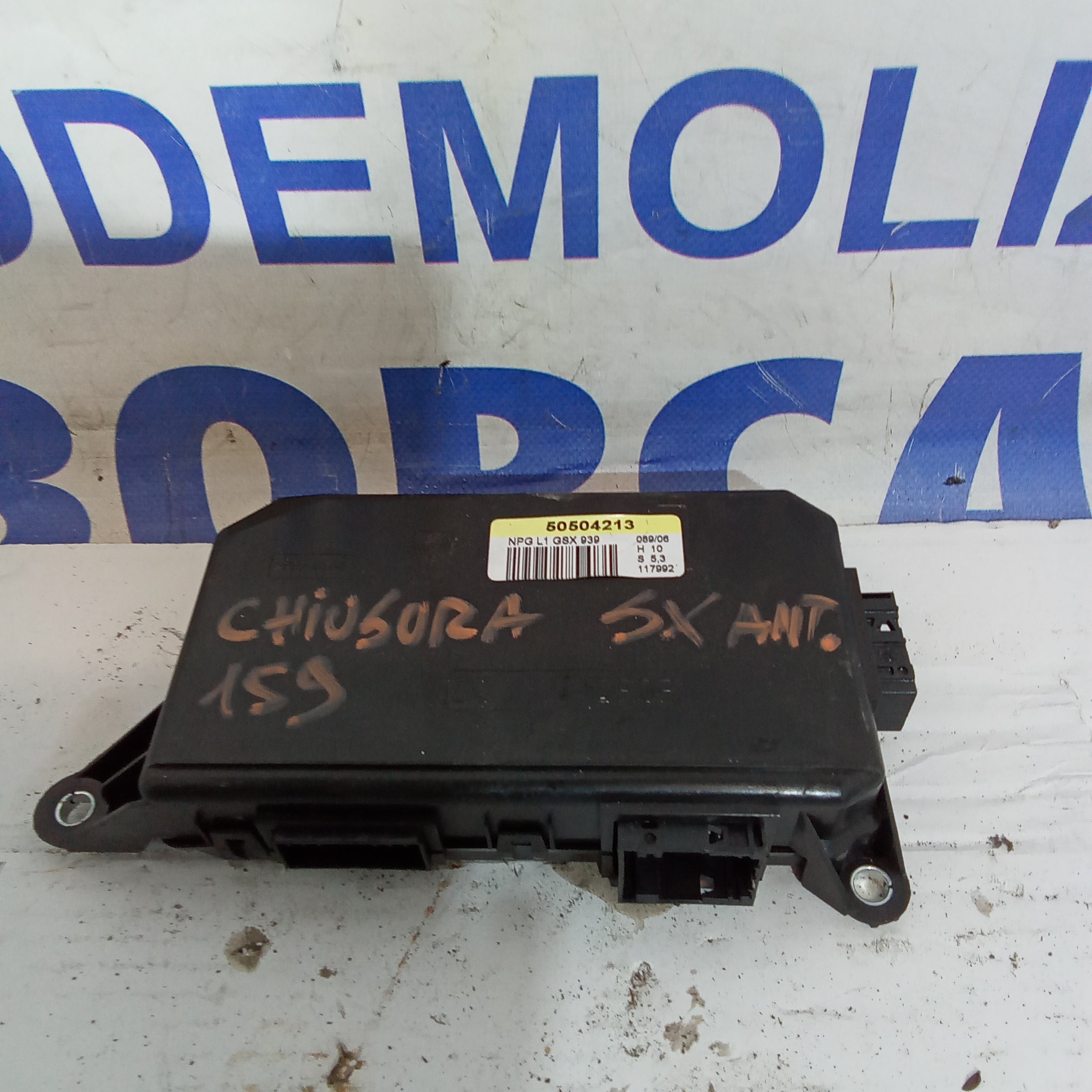 centralina chiusura porta anteriore sinistra alfa 159 codice 50504213
