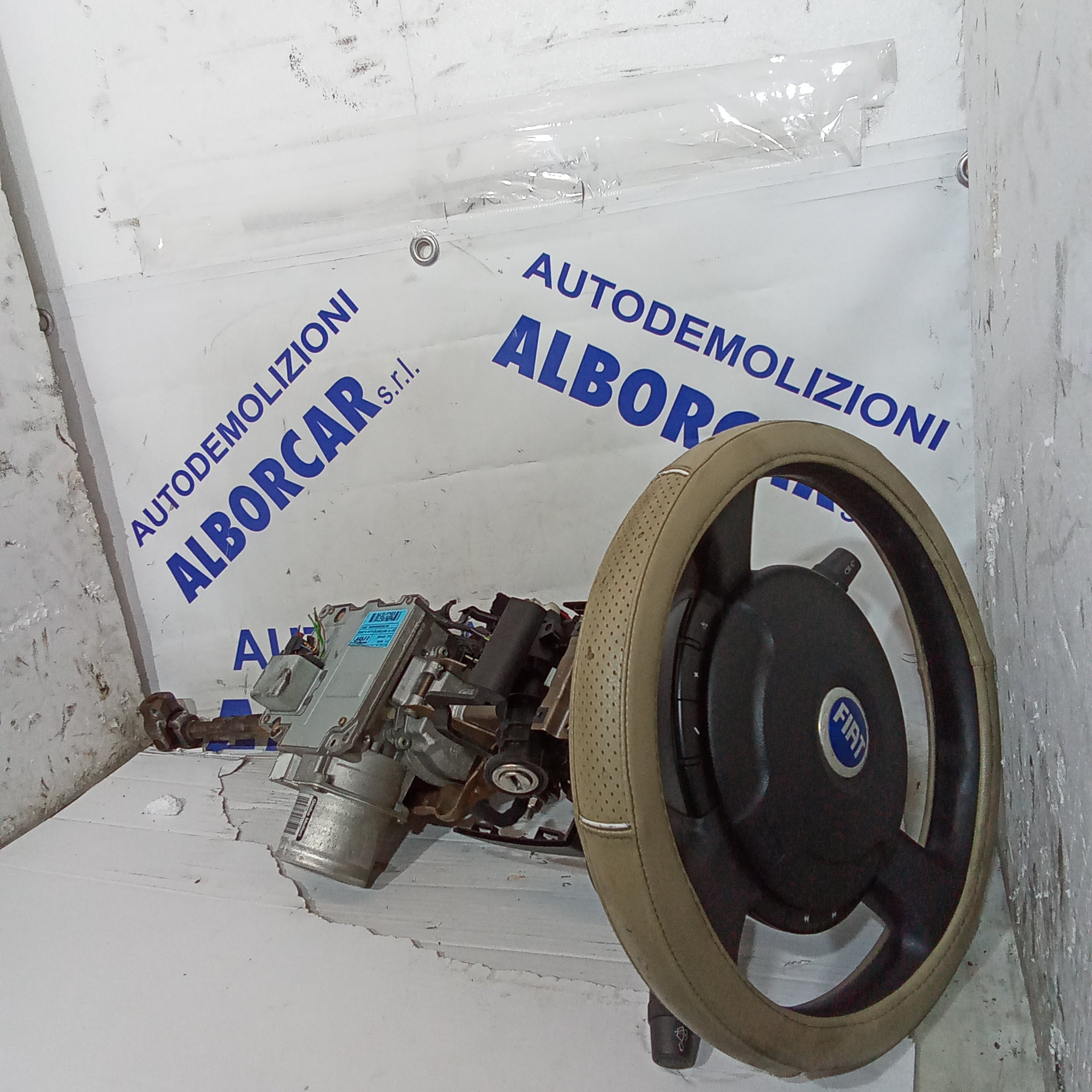 complete steering column + steering wheel + indicator stalk Fiat Idea 1.3mjt year 2005 code 00517364610