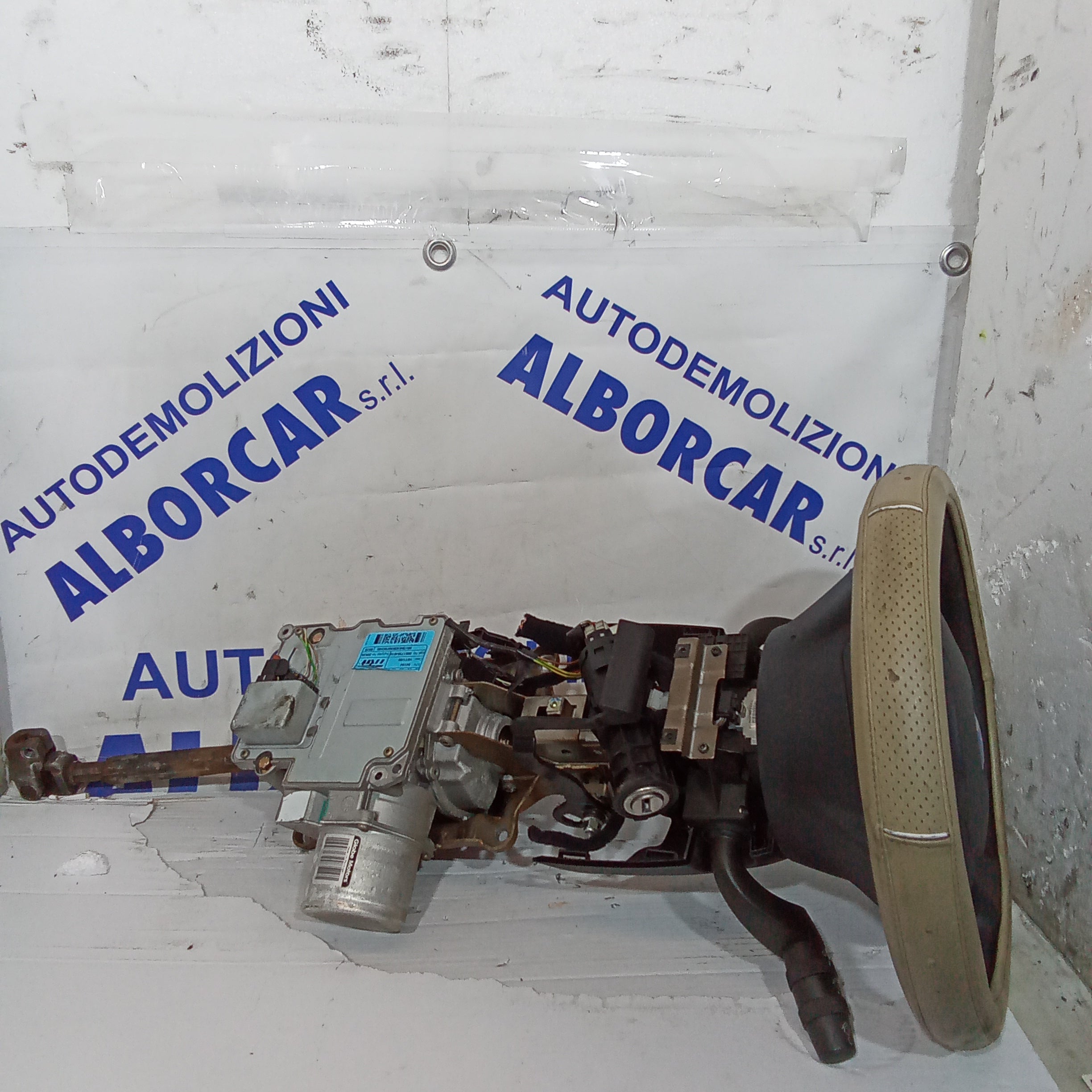 complete steering column + steering wheel + indicator stalk Fiat Idea 1.3mjt year 2005 code 00517364610