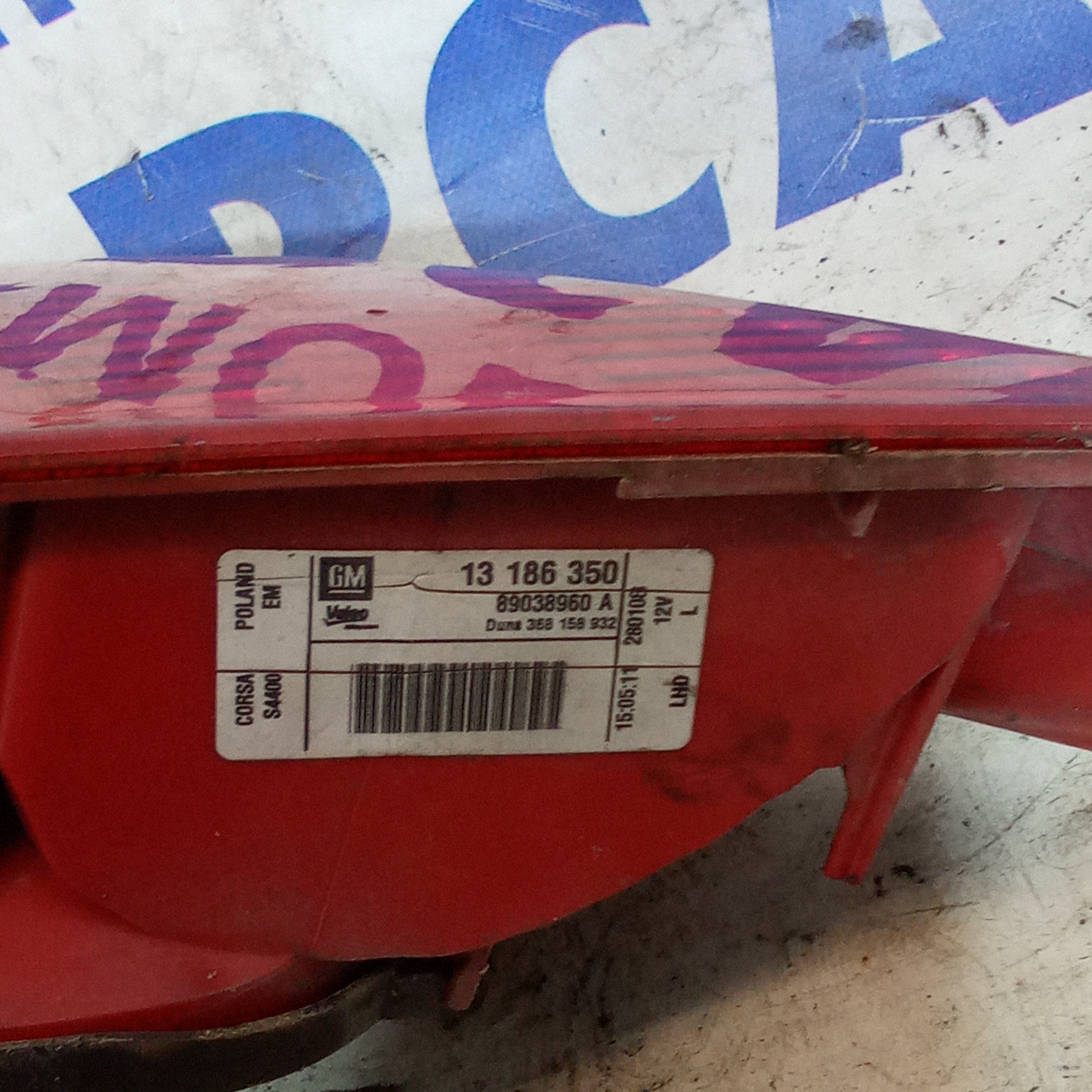faro trasero izquierdo Opel Corsa 3 puertas año 2008