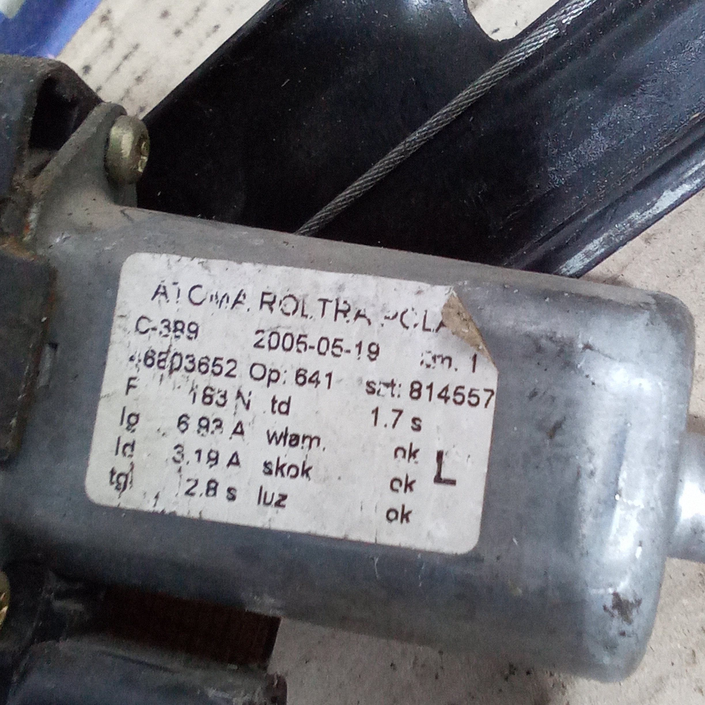 motorino alzavetri anteriore destro fiat panda anno 2004
