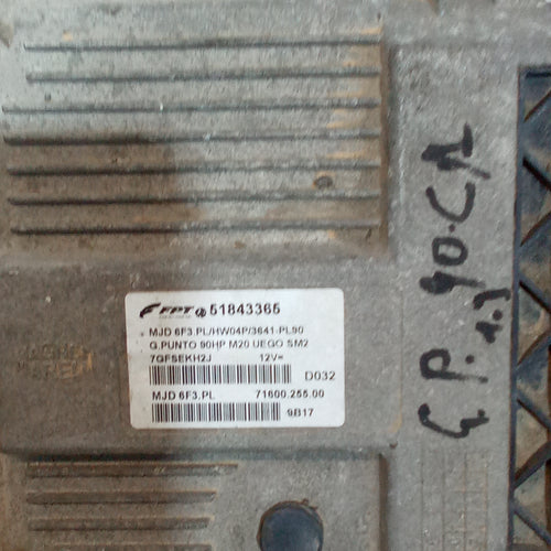 Unidad de control del motor Fiat Grande Punto 1.3mjt 75cv/90cv año 2005 en adelante