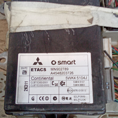 Unidad de control de motor con kit de carrocería (body computer) caja de fusibles smart forfour 1.1/1.3 gasolina año 2005