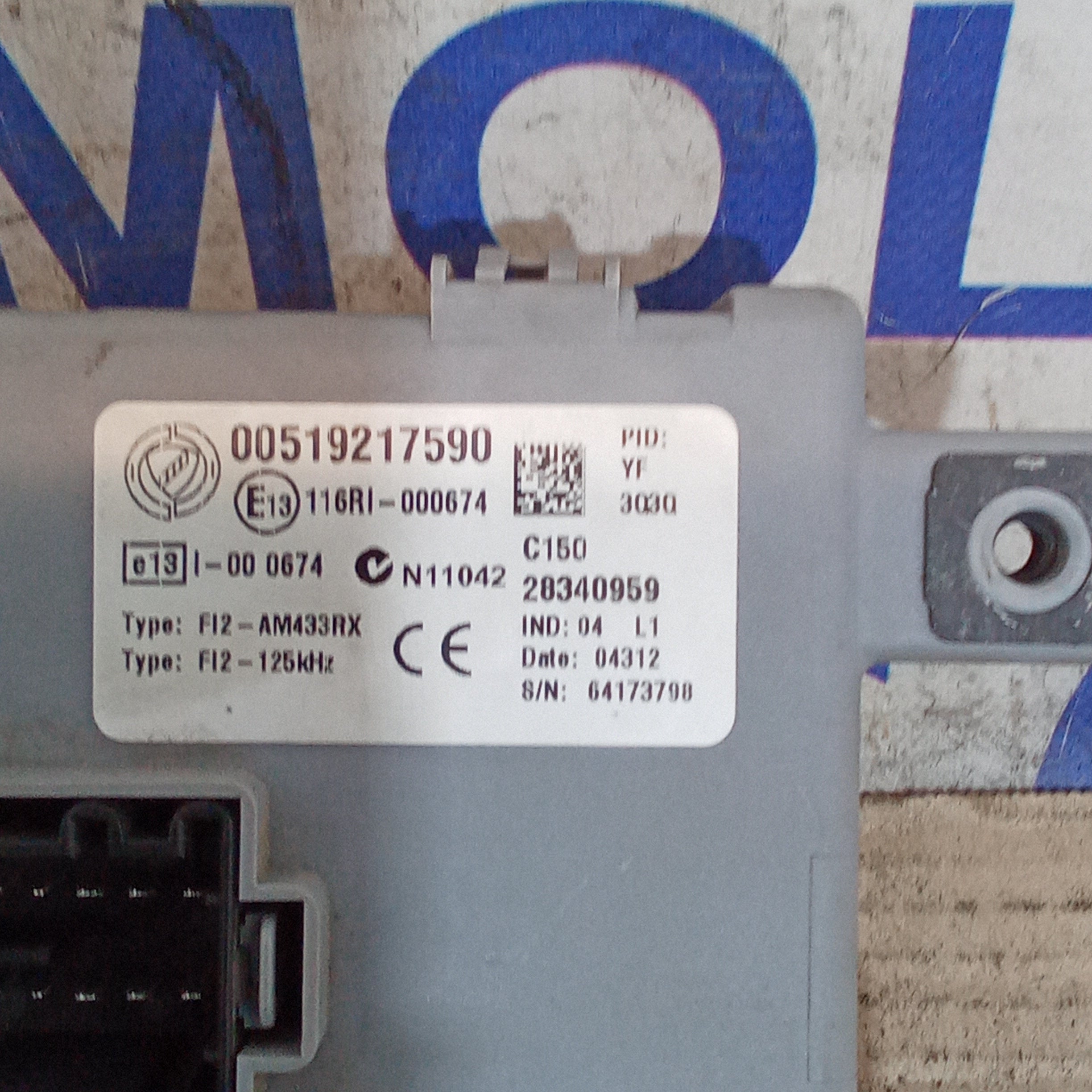 Fiat Doblò 1.4 bipower body computer ECU, year 2009/2012, part number 00519217590
