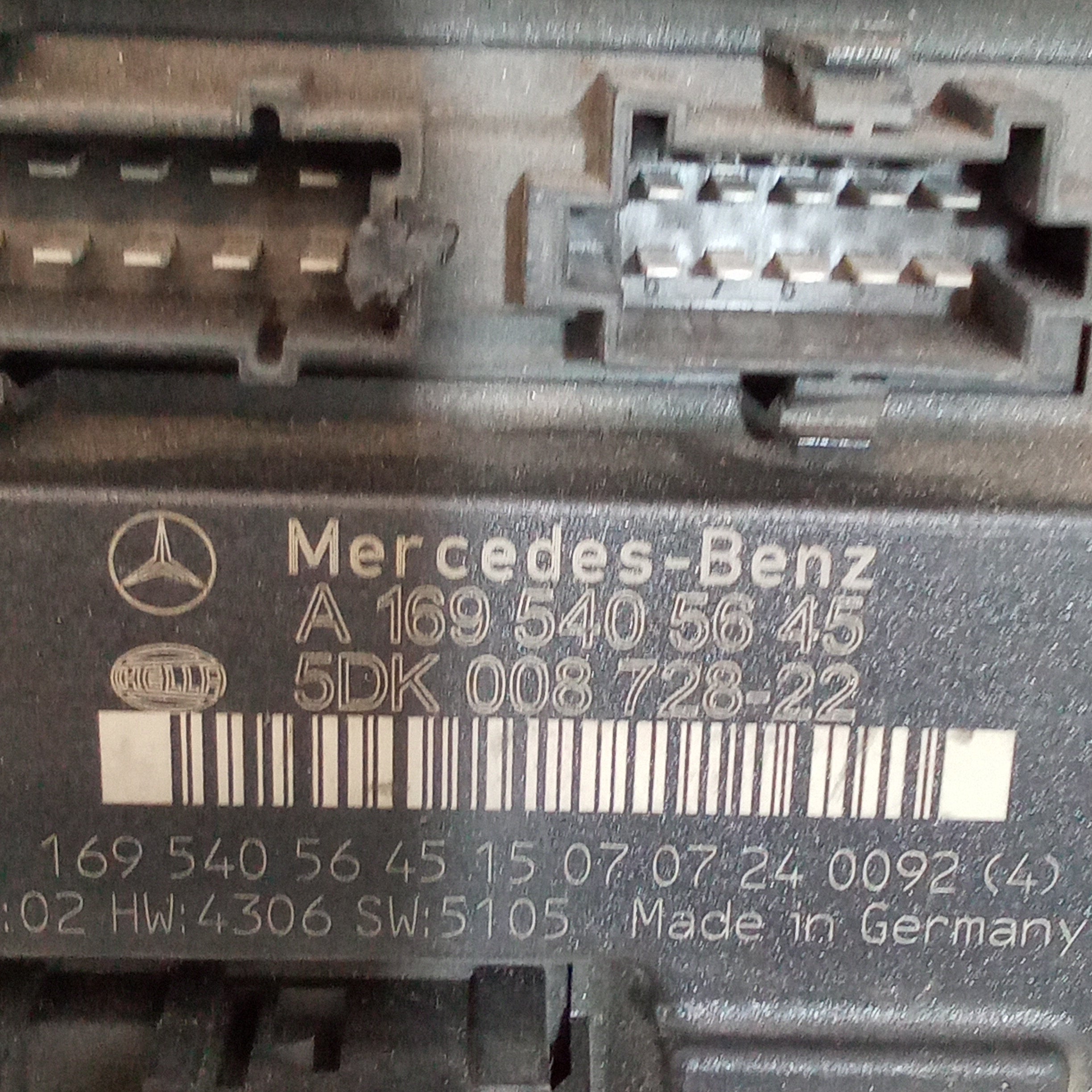 Mercedes B180 2.0cdi year 2007 body computer comfort control unit part number A1695405645