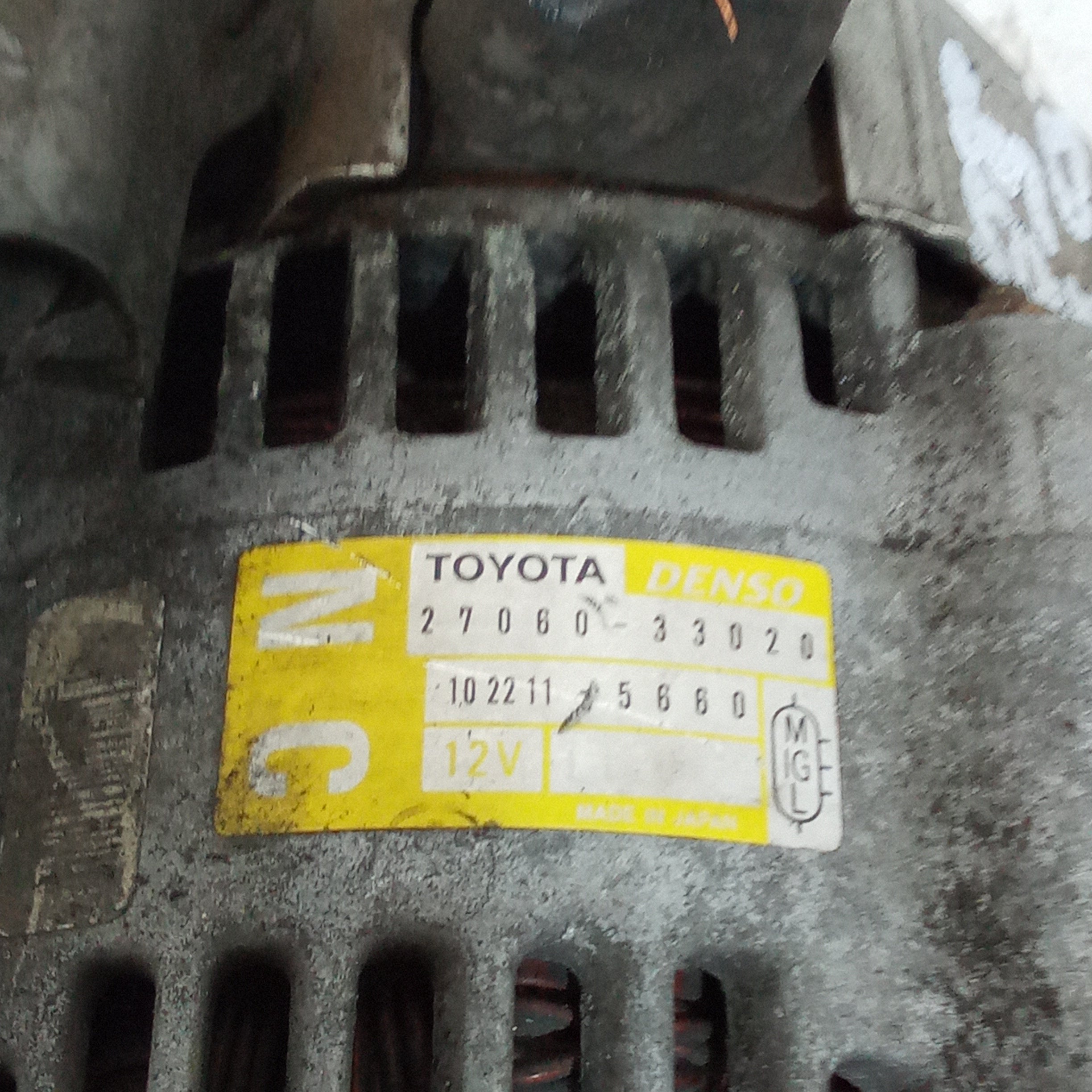 alternatore toyota yaris 1.4 diesel anno 2005 codice 2706033020