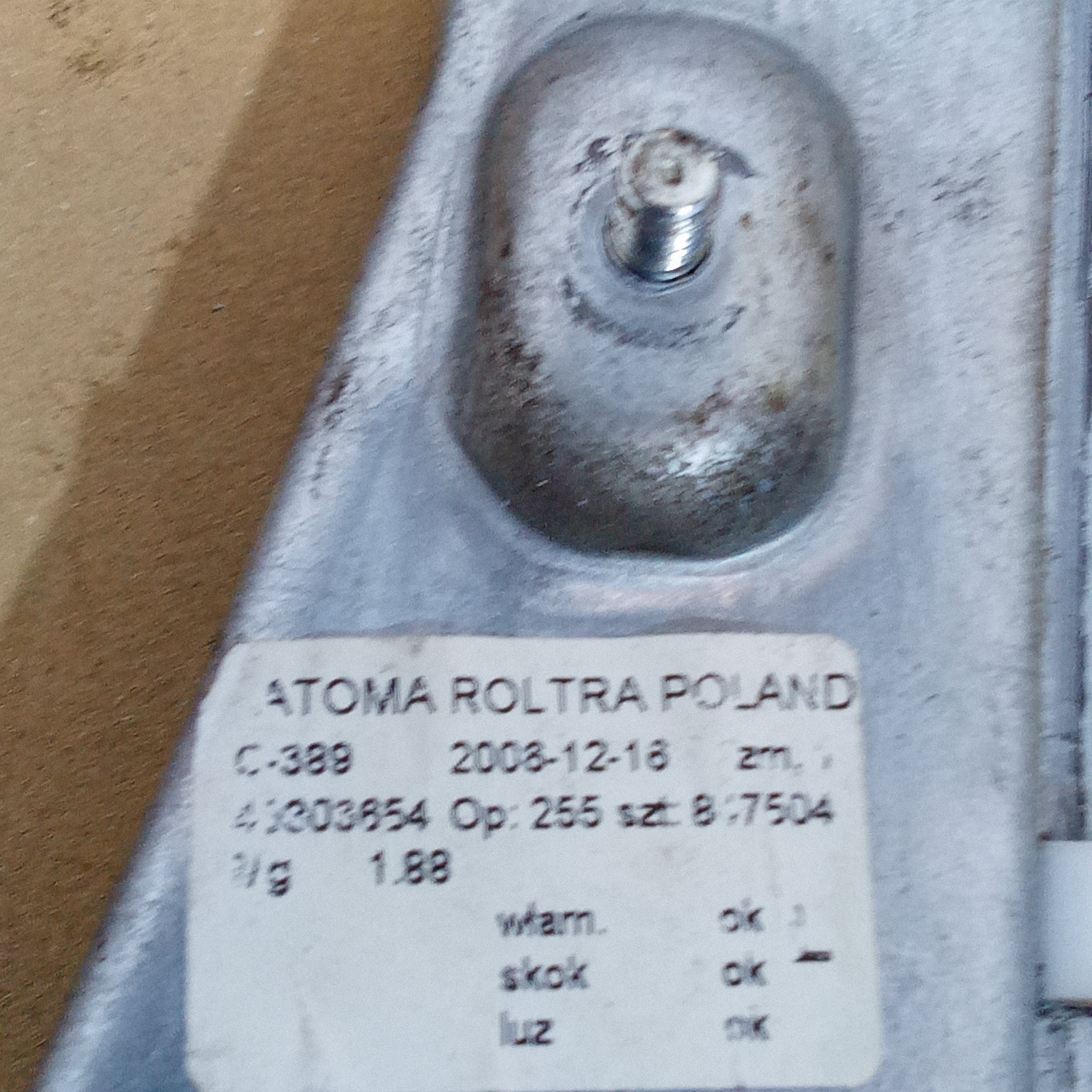 Motorino alzavetri posteriore  sinistro fiat panda anno 2008