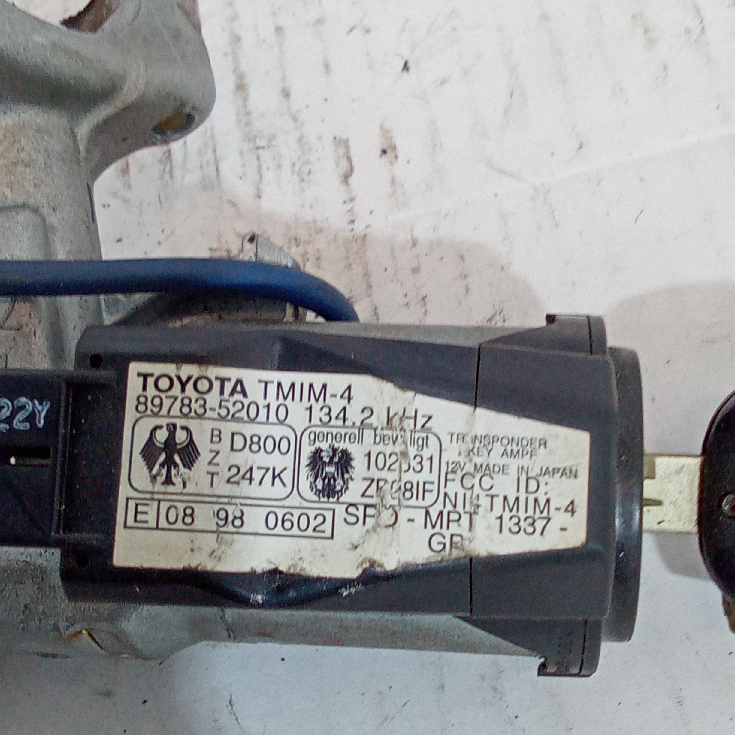 bloccasterzo avviamento toyota yaris 3 serie anno 2007