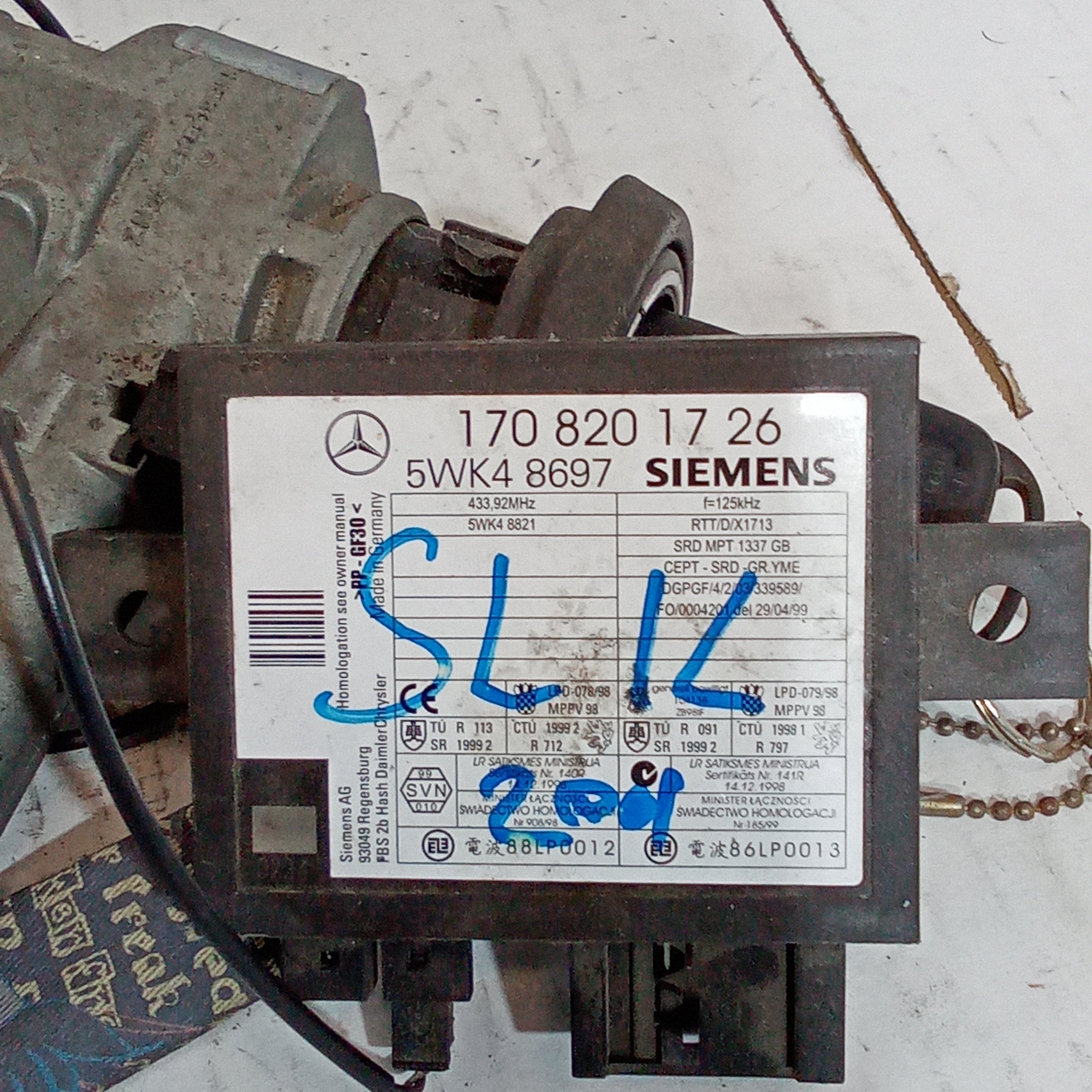 bloccasterzo + avviamento completo mercedes SLK 200 kompressor anno 2009