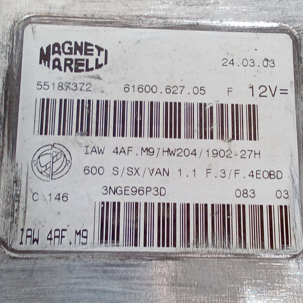centralina motore fiat 600 1.1 benzina anno 2000/2005 codice 55187372