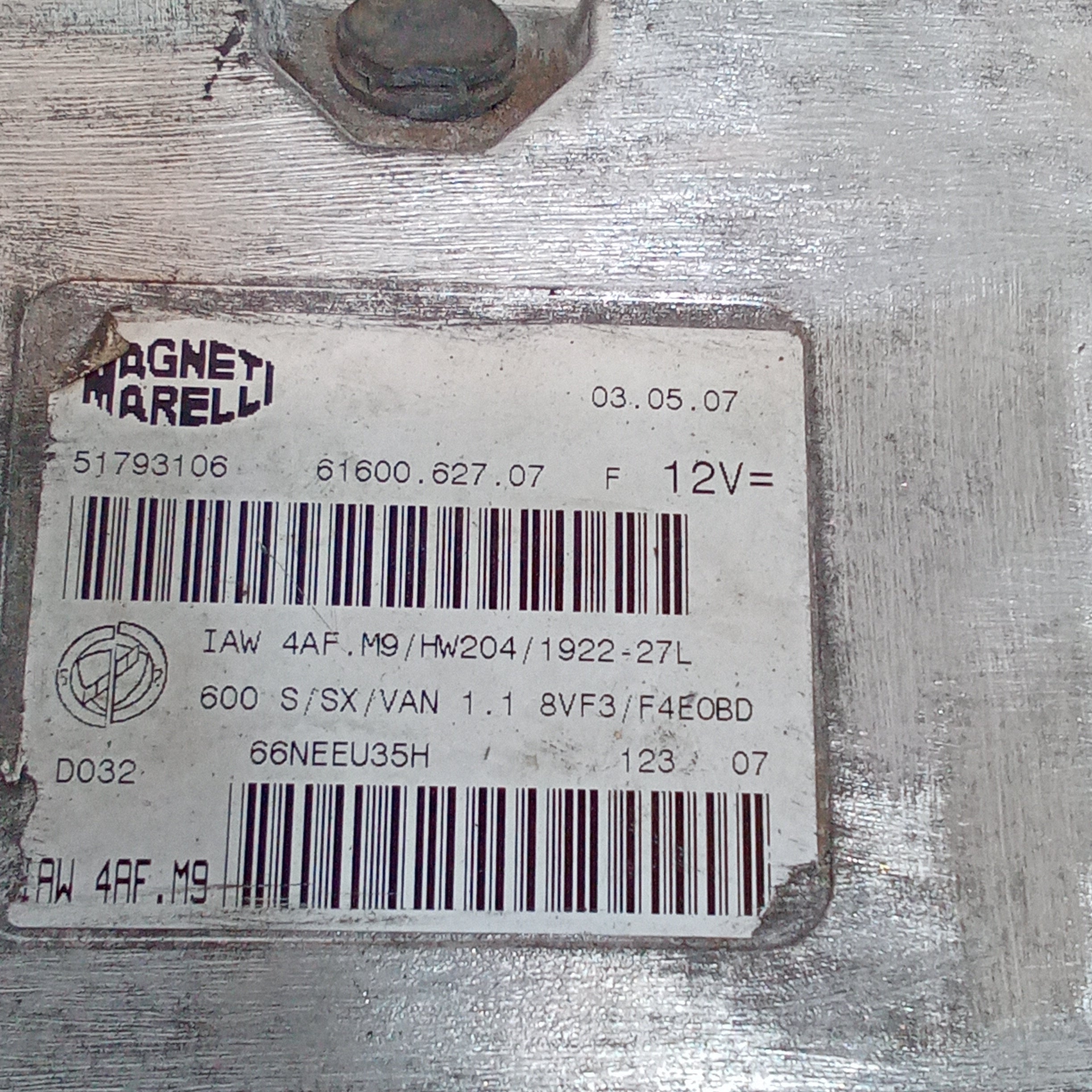 unidad de control del motor Fiat 600 1.1 gasolina año 2005/2008 código 51793106