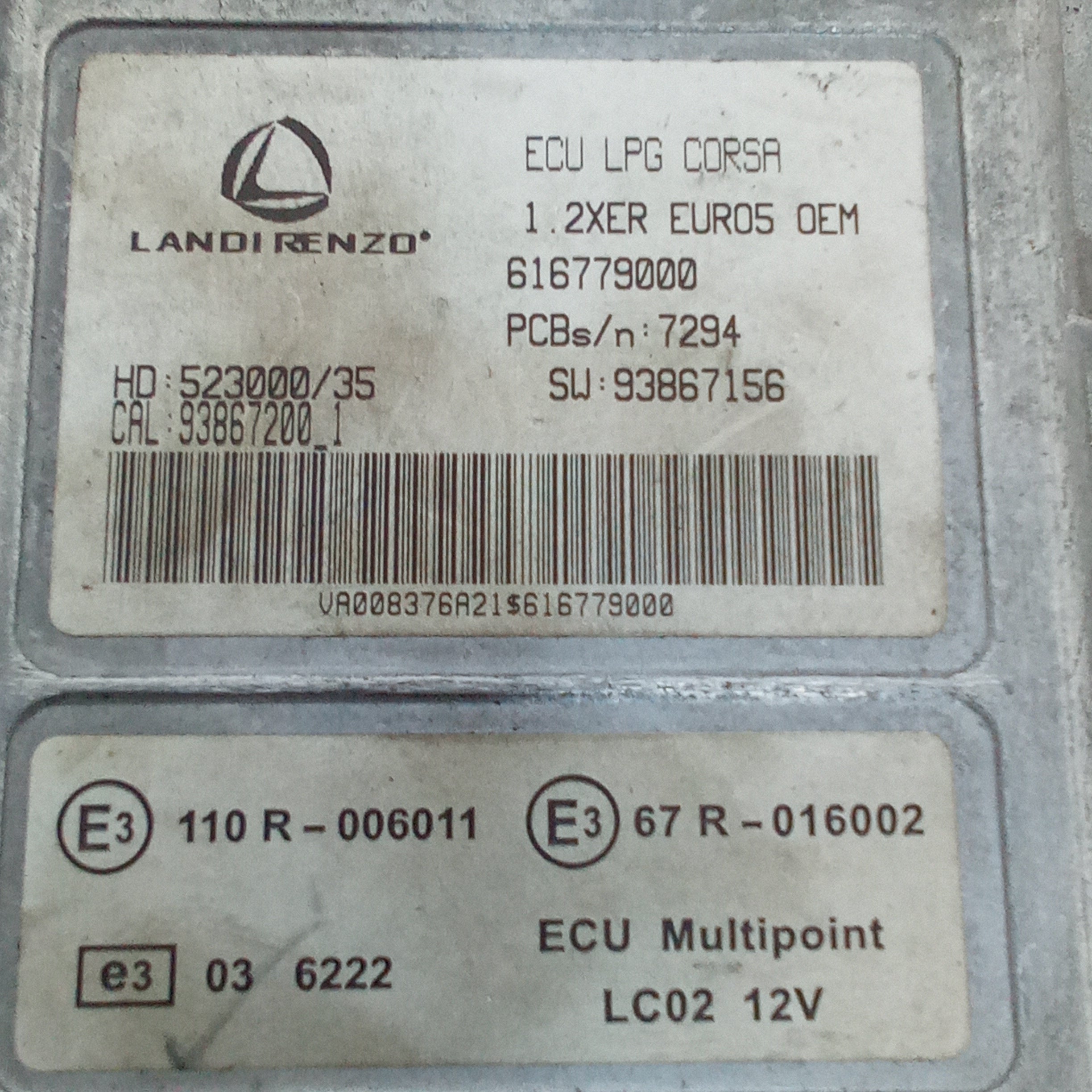 Opel Corsa 1.2 GPL injection control unit year 2012
